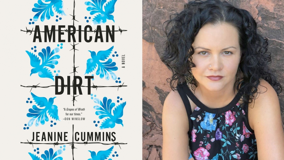 (L) The cover of "American Dirt" and (R) author Jeanine Cummins.