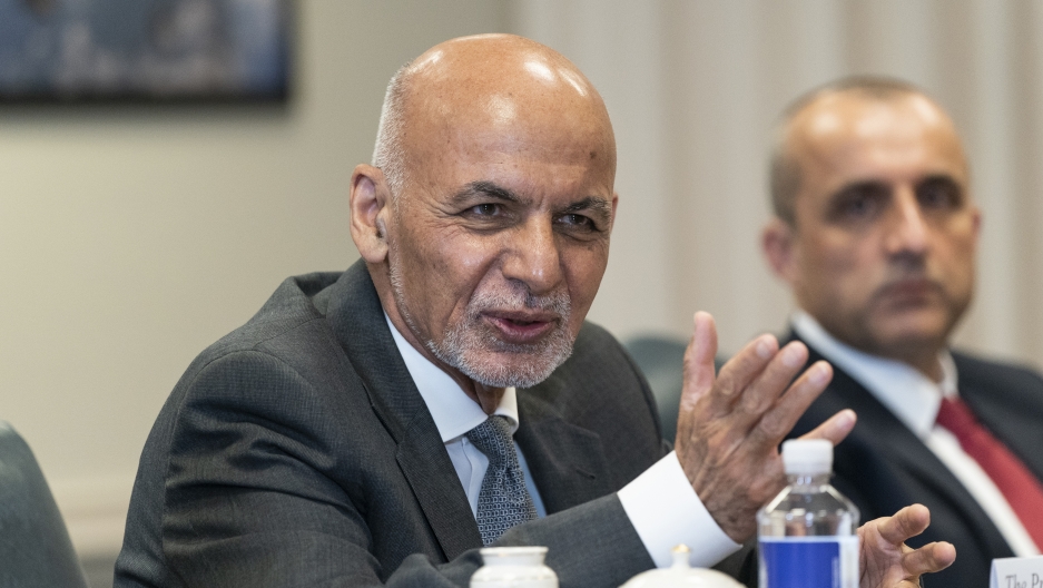 Afghan President Ashraf Ghani, left, speaks before a meeting with Secretary of Defense Lloyd Austin at the Pentagon in Washington, Friday, June 25, 2021. Afghan President Ashraf Ghani, left, speaks before a meeting with Secretary of Defense Lloyd Austin at the Pentagon in Washington, Friday, June 25, 2021.
