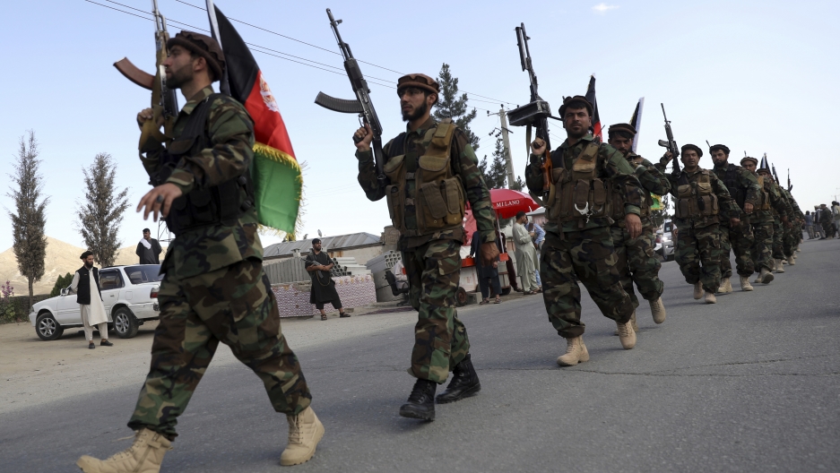 Afghan militiamen join Afghan defense and security forces during a gathering in Kabul, Afghanistan, Wednesday, June 23, 2021. Afghan militiamen join Afghan defense and security forces during a gathering in Kabul, Afghanistan, Wednesday, June 23, 2021.
