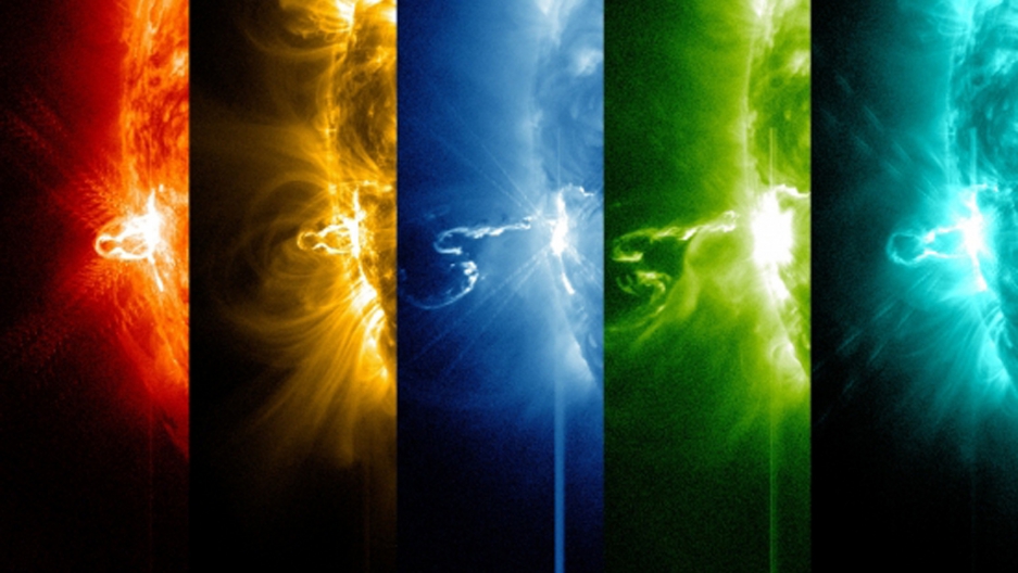 Watch This Enormous Solar Flare Erupt From The Sun The World From Prx Sdo observes the sun in ten different wavelengths because each wavelength reveals different solar features. enormous solar flare erupt from the sun