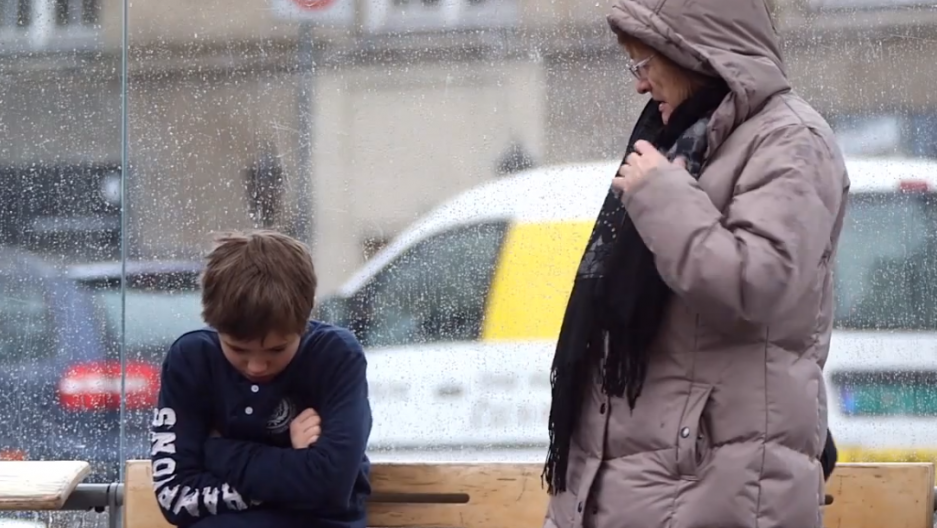 A Norwegian boy was out in the cold without a jacket and this is how