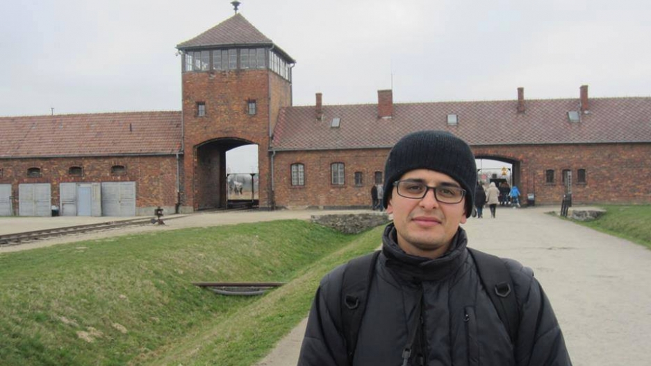 Nasser Alqaddi, 26, a master's student at Al Quds University in east Jerusalem, attended the student trip to Auschwitz in March. Nasser Alqaddi, 26, a master's student at Al Quds University in east Jerusalem, attended the student trip to Auschwitz in March.