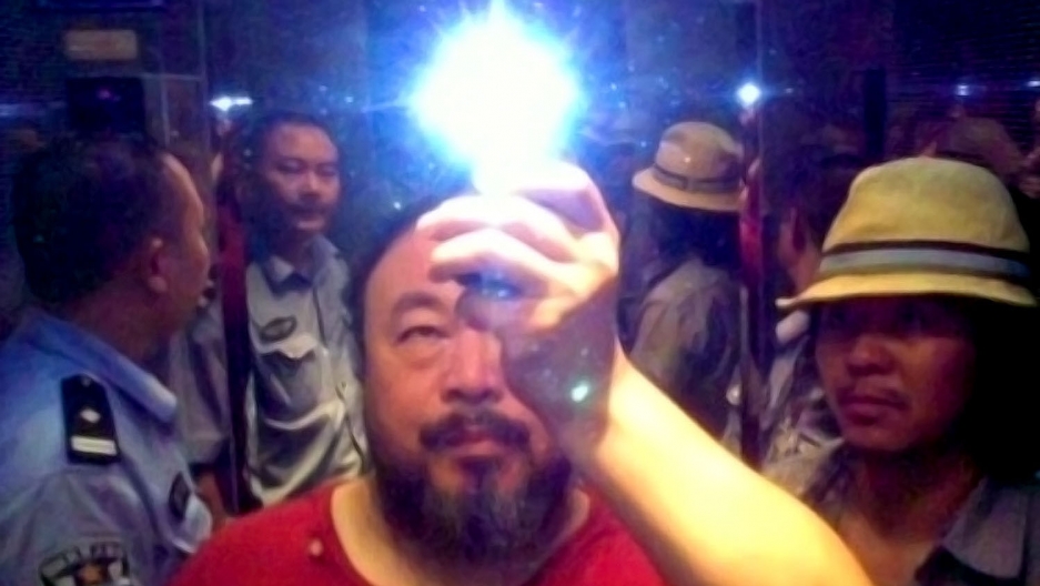 Ai Weiwei in the elevator when taken into custody by the police, Sichuan, China, 2009 Ai Weiwei in the elevator when taken into custody by the police, Sichuan, China, 2009