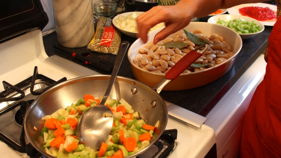 Prepping the Gigante Beans. Prepping the Gigante Beans.