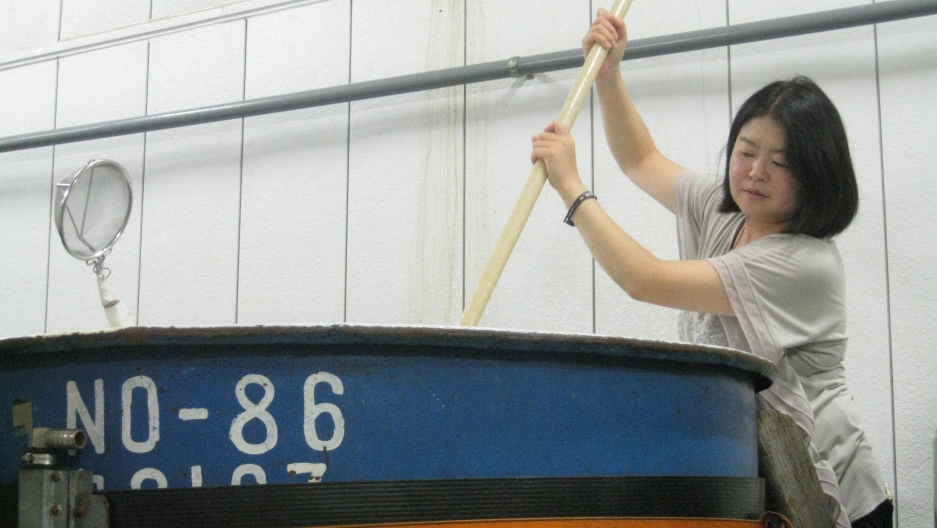 Master brewer - or toji - Emi Machida at the 130-year-old Machida Brewery in Gunma, Japan. Under her direction, her family's premium sake has won gold seven times at the Annual Japan Sake Awards. 