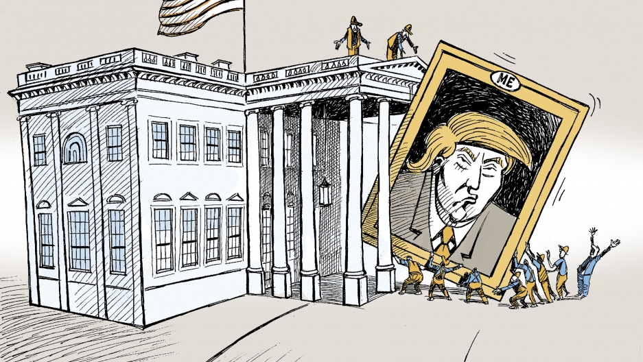 donald trump putin syria and assad dominate political cartoons