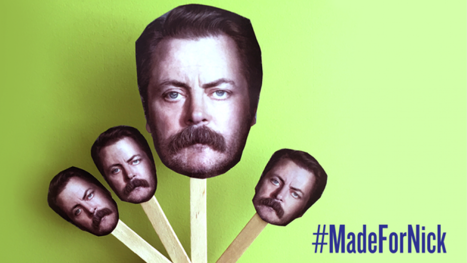 Nick Offerman crowns a winner of the Ultimate Popsicle Stick Throwdown