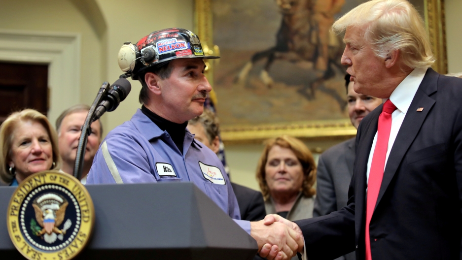 President Trump and a coal miner