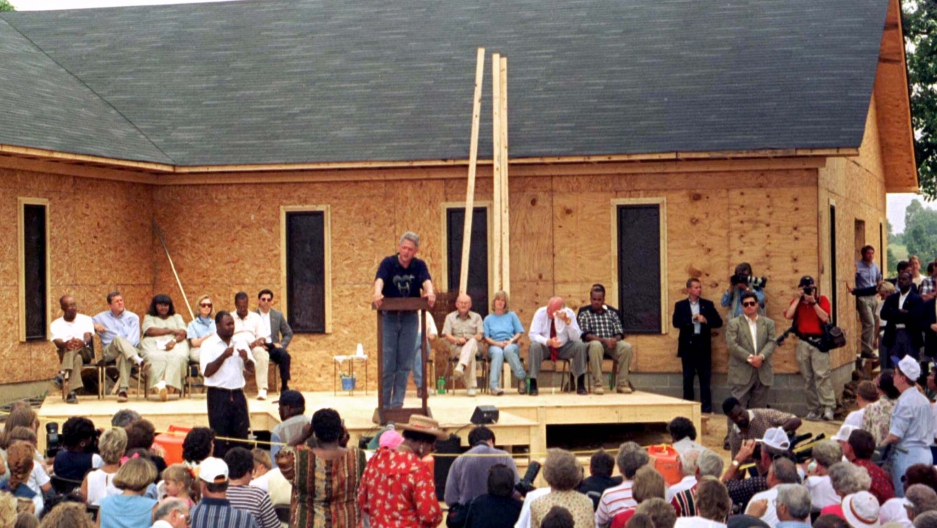 Clinton outside Salem Baptist Church