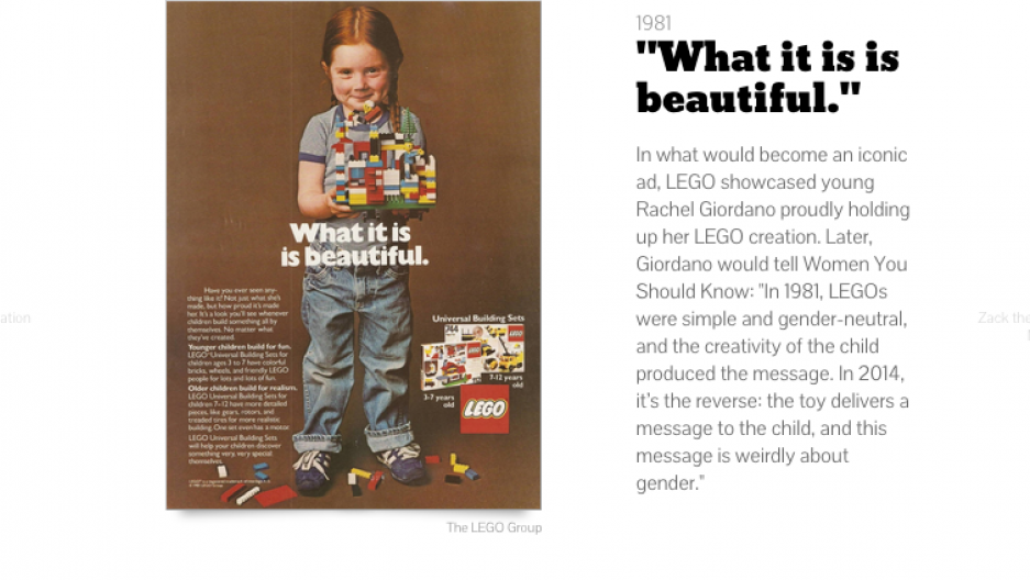 A timeline of LEGO's gendered toy markering