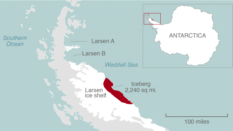 a delaware sized iceberg has broken off of the antarctic peninsula delaware size