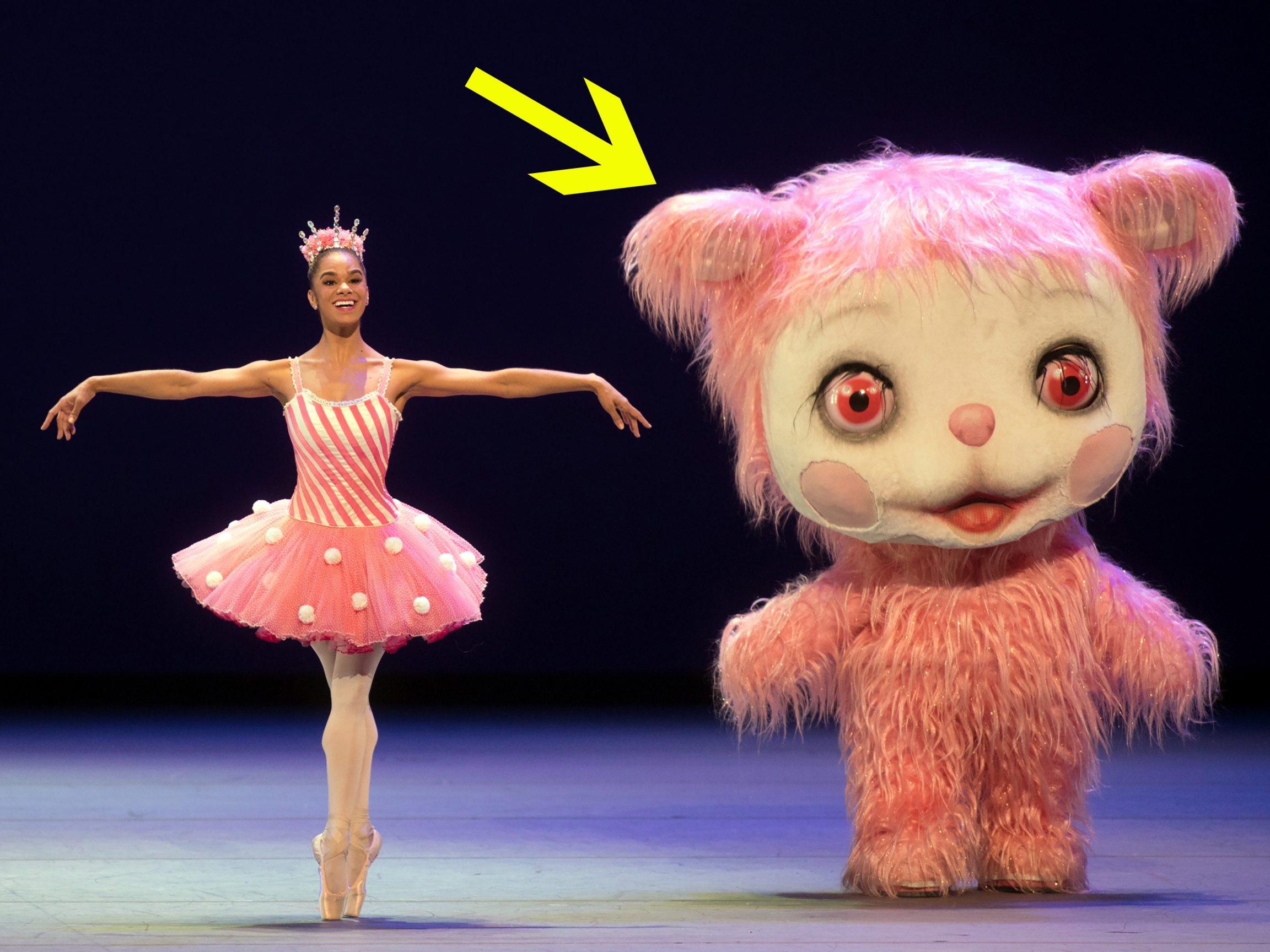 Iggy Berlin as The Pink Yak with Misty Copeland in “Whipped Cream.” Iggy Berlin as The Pink Yak with Misty Copeland in “Whipped Cream.”