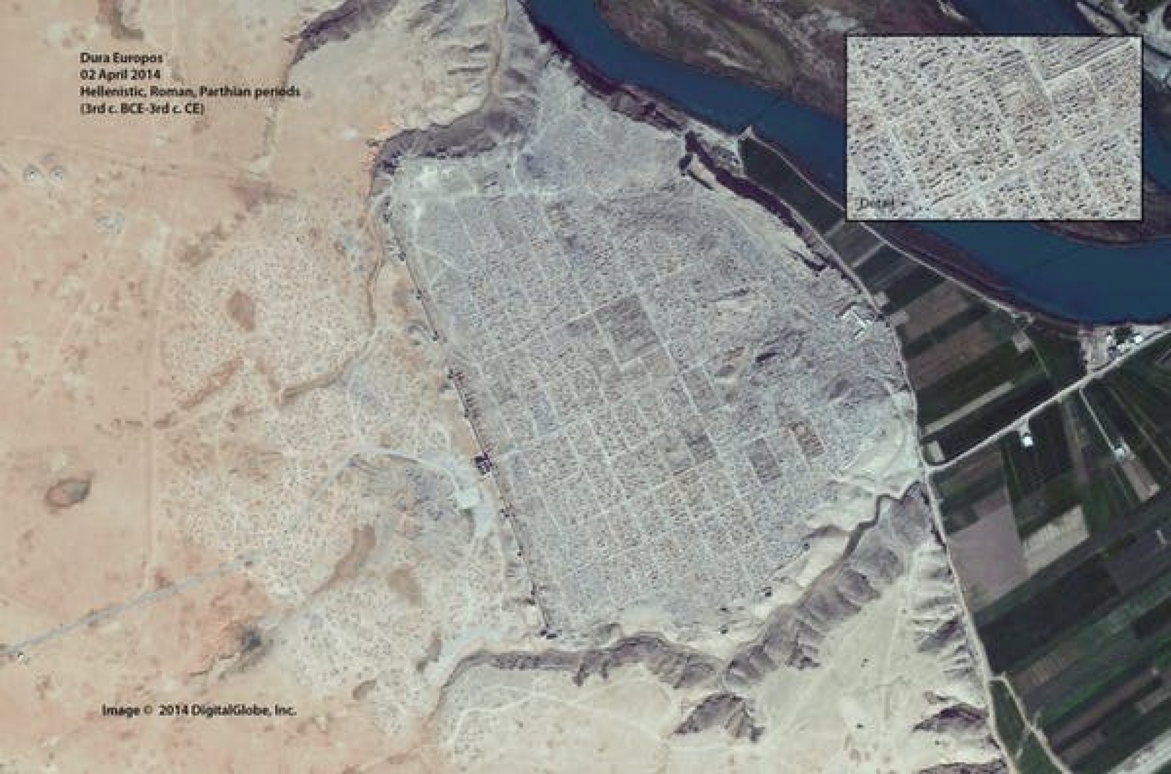 aerial view of ruins in syria