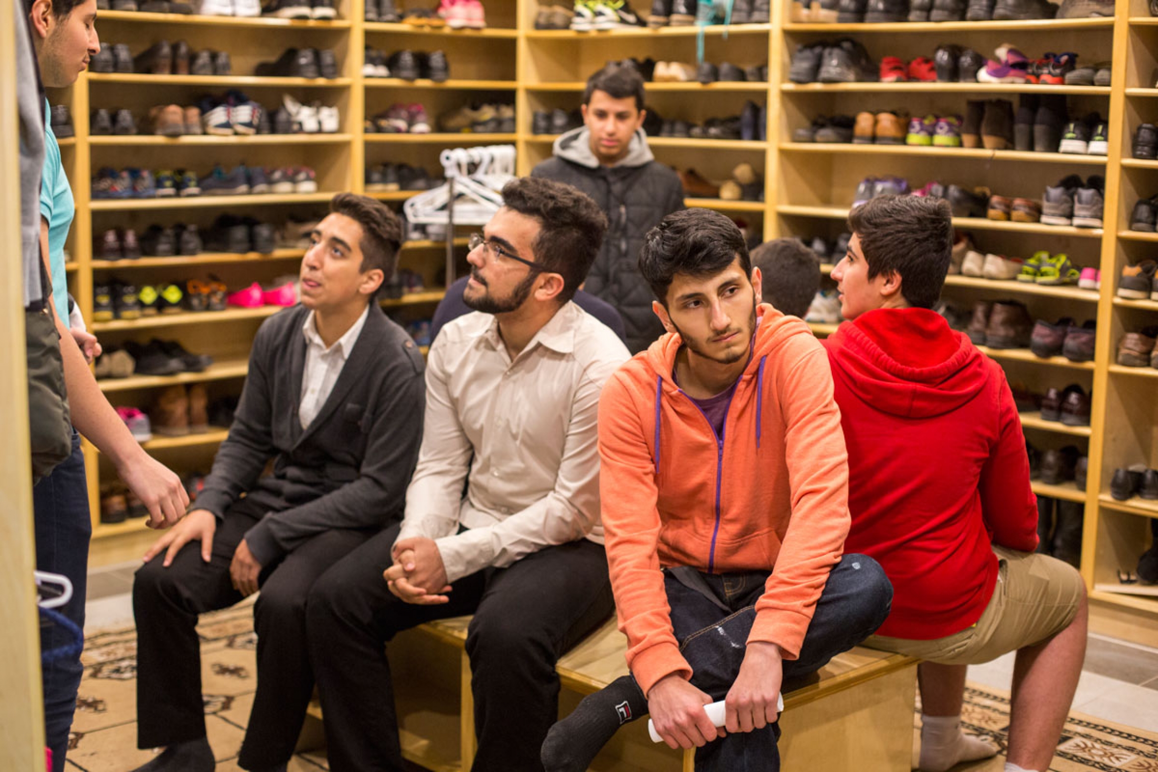 A group of Iranian youth, socializing after practicing their religion in the mosque. A group of Iranian youth, socializing after practicing their religion in the mosque.