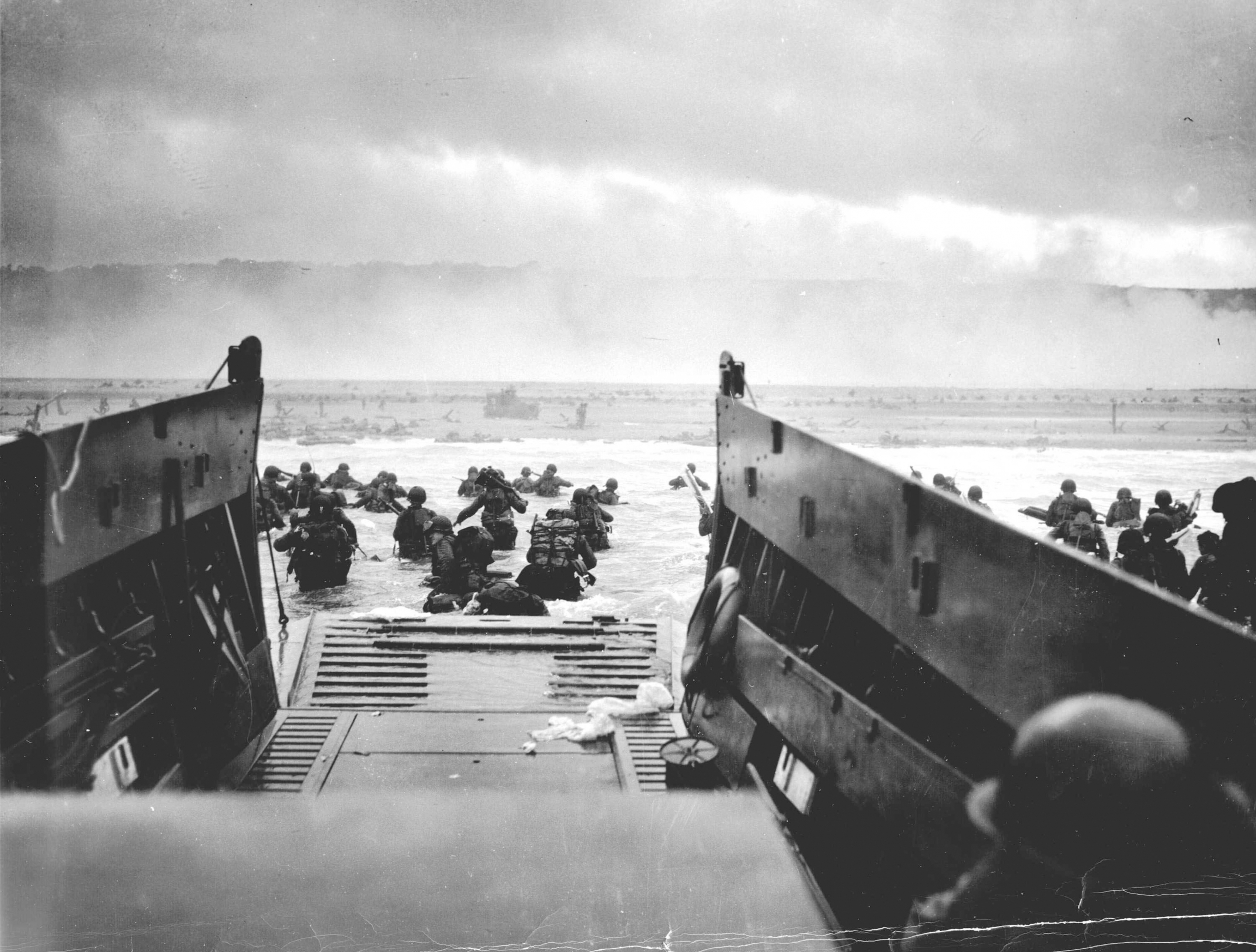 landing on Omaha beach in france for d-day