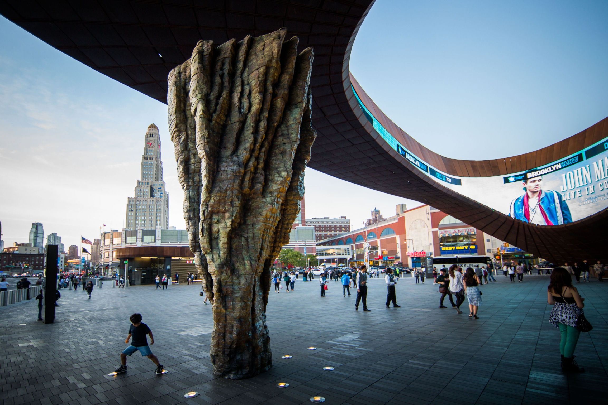 The Ursula von Rydingsvard sculpture “ONA,” 2013, at the Barclays Center in Brooklyn. The Ursula von Rydingsvard sculpture “ONA,” 2013, at the Barclays Center in Brooklyn.