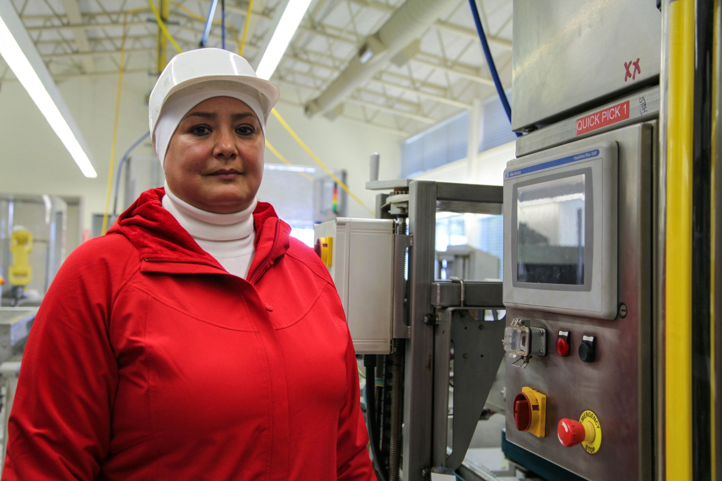Ana Gutierrez is a machine operator at Taylor Farms in Salinas, California. She being trained in automation. A portrait of Ana Gutierrez, a machine operator at Taylor Farms in Salinas, California. She being trained in automation.