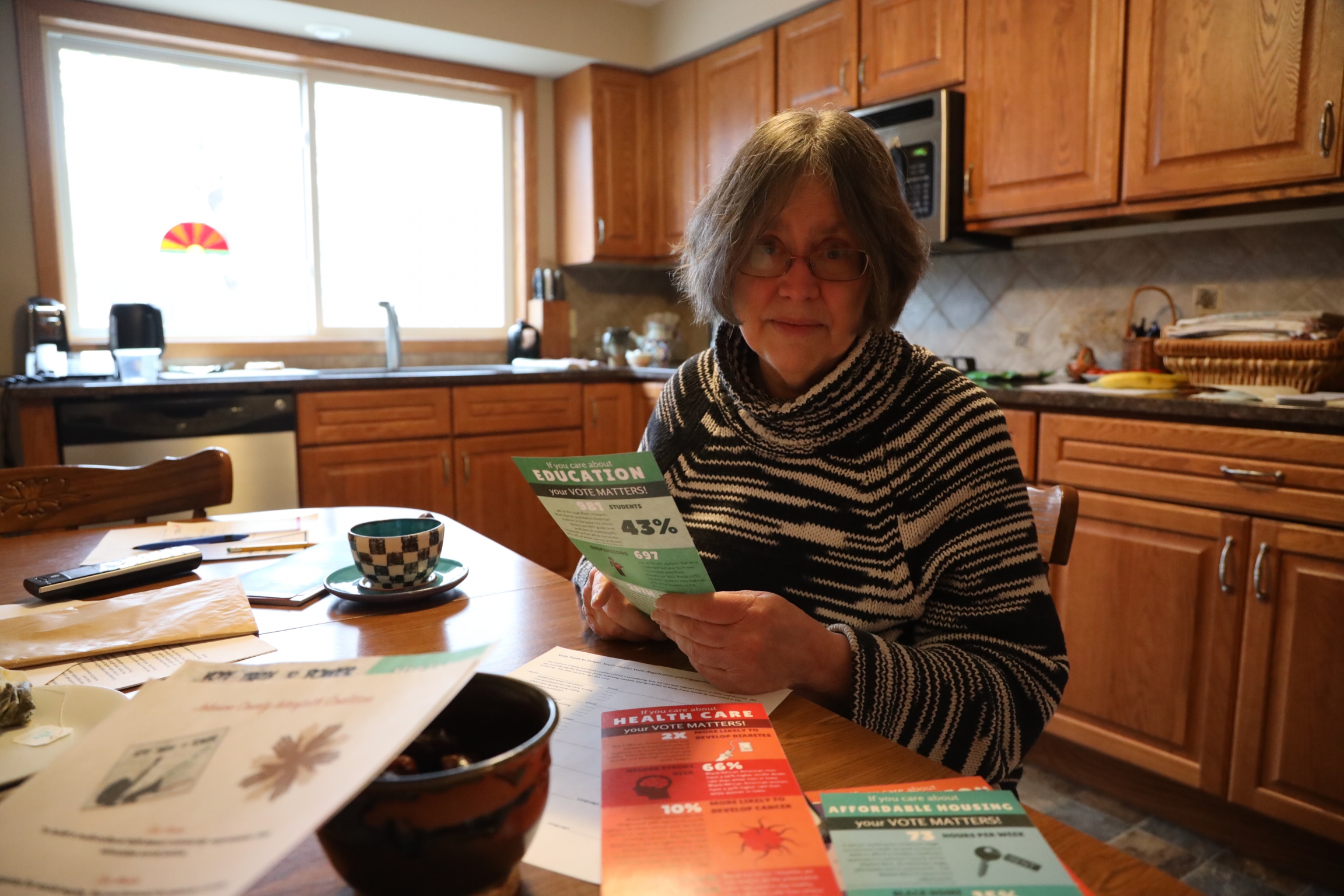 Retired University of Iowa librarian Donna Hirst is working on improving immigrant and refugee voter engagement as part of the Johnston County Interfaith Organization. Retired University of Iowa librarian Donna Hirst is working on improving immigrant and refugee voter engagement as part of the Johnston County Interfaith Organization.