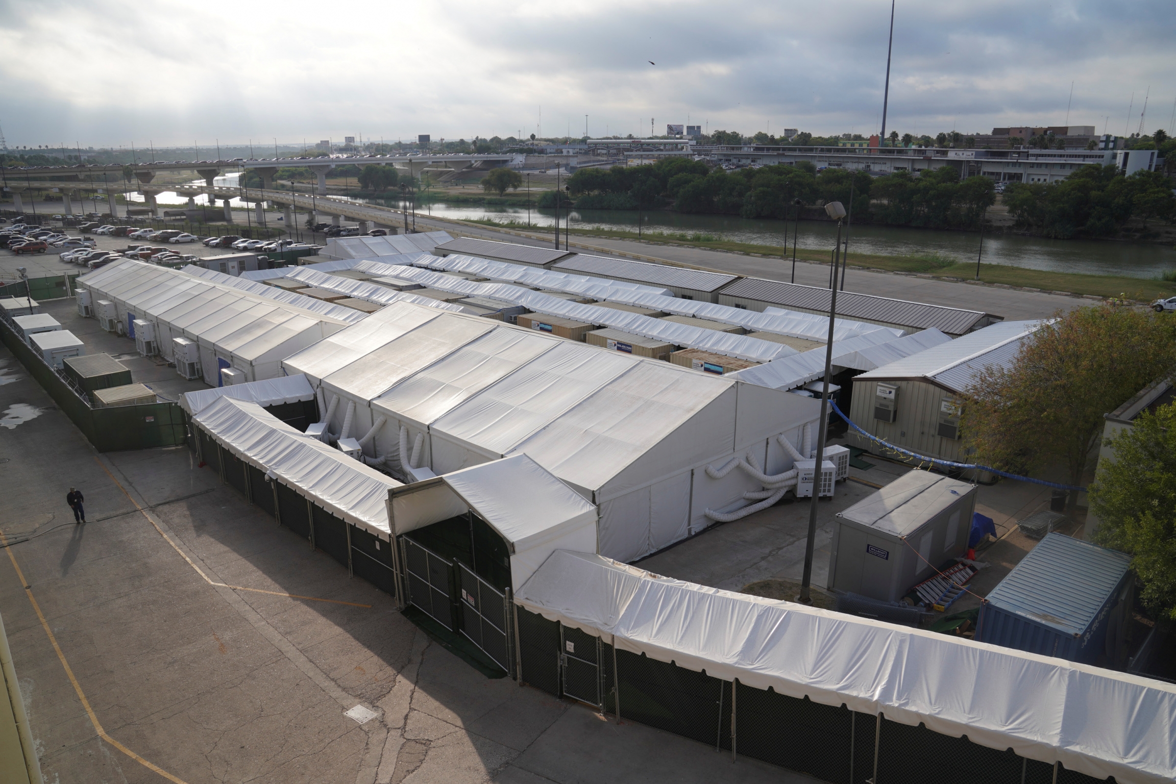 Soft-sided immigration court tents as seen in Laredo, Texas, October 9, 2019. Soft-sided immigration court tents as seen in Laredo, Texas, October 9, 2019.