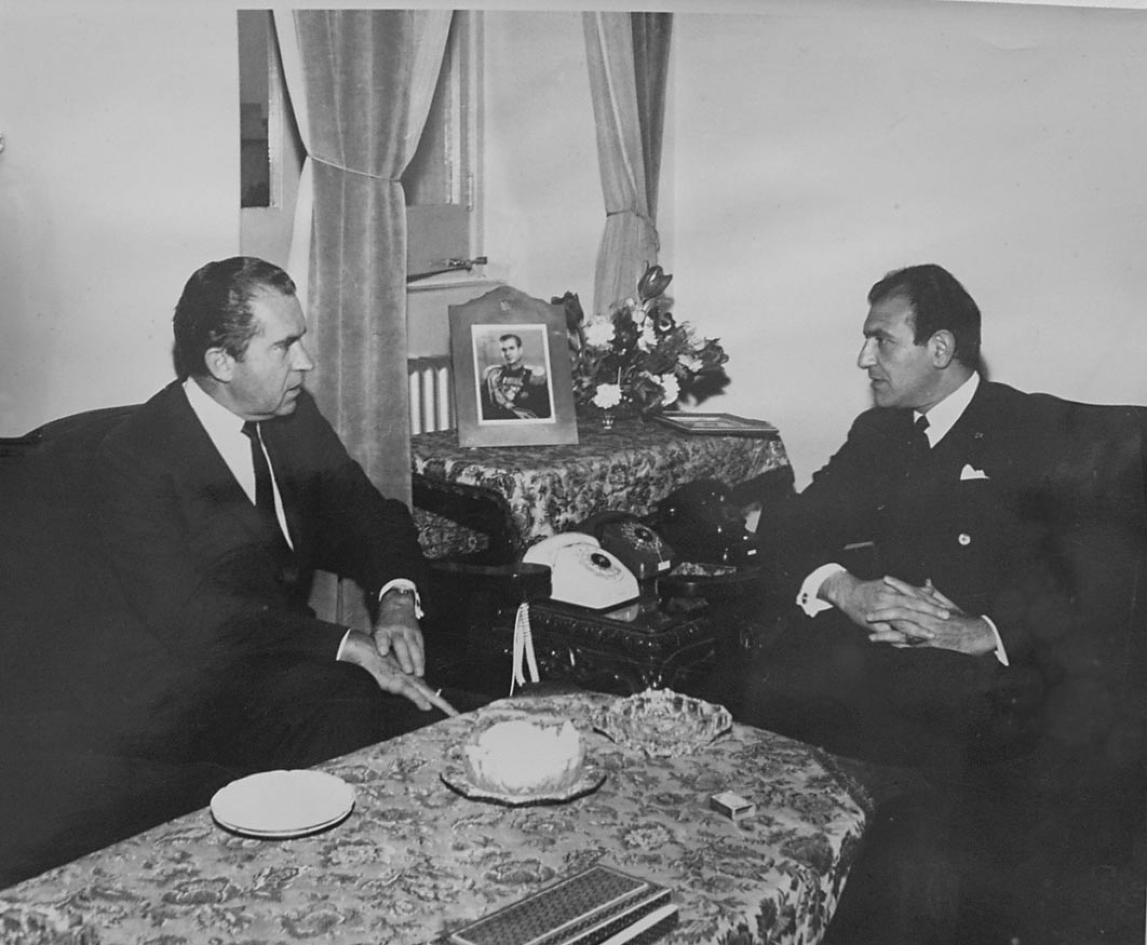 Ambassador Ardeshir Zahedi with President Richard Nixon in Tehran, 1969. 