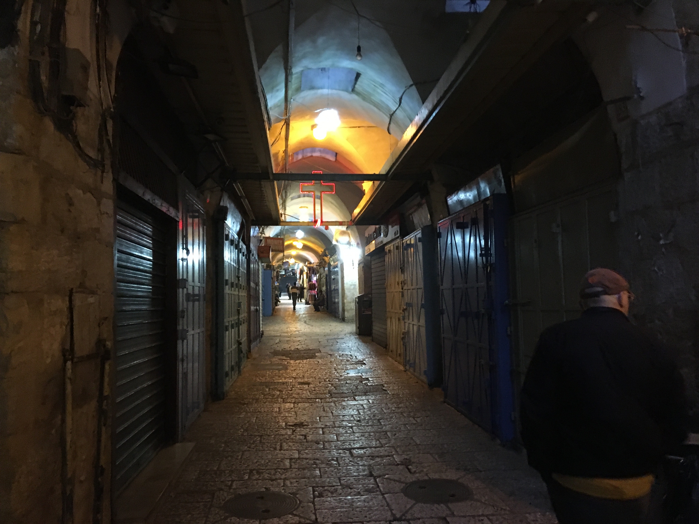 The Christian Quarter of the Old City, where shops are shuttered. The Christian Quarter of the Old City, where shops are shuttered.
