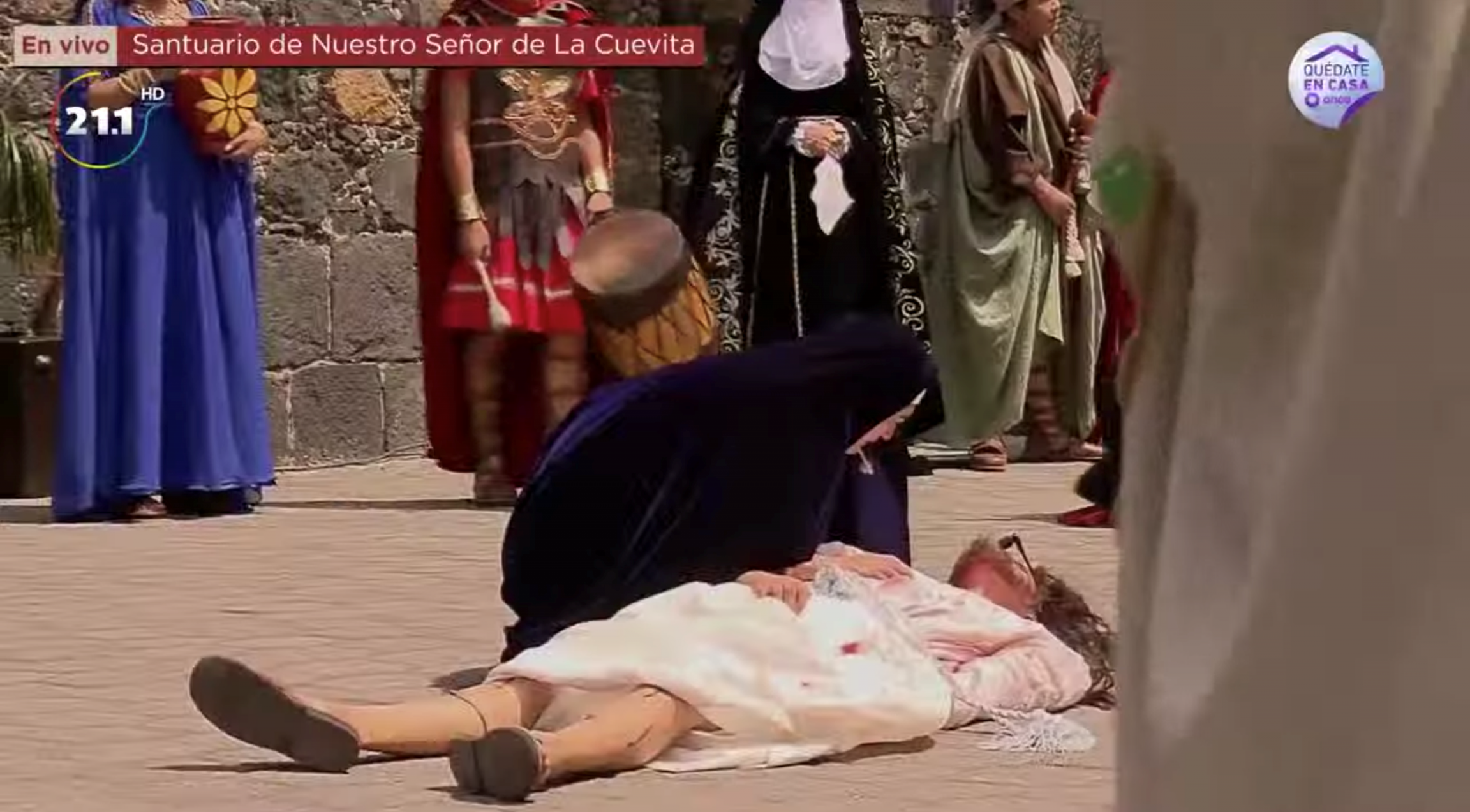 Ana Laura Ortega Jurado, 19, portrayed the Virgin Mary and Manuel Rueda, 19, portrayed Jesus in a reenactment of the Stations of the Cross in Mexico City on April 10, 2020. Ana Laura Ortega Jurado, 19, portrayed the Virgin Mary and Manuel Rueda, 19, portrayed Jesus in a reenactment of the Stations of the Cross in Mexico City on April 10, 2020.
