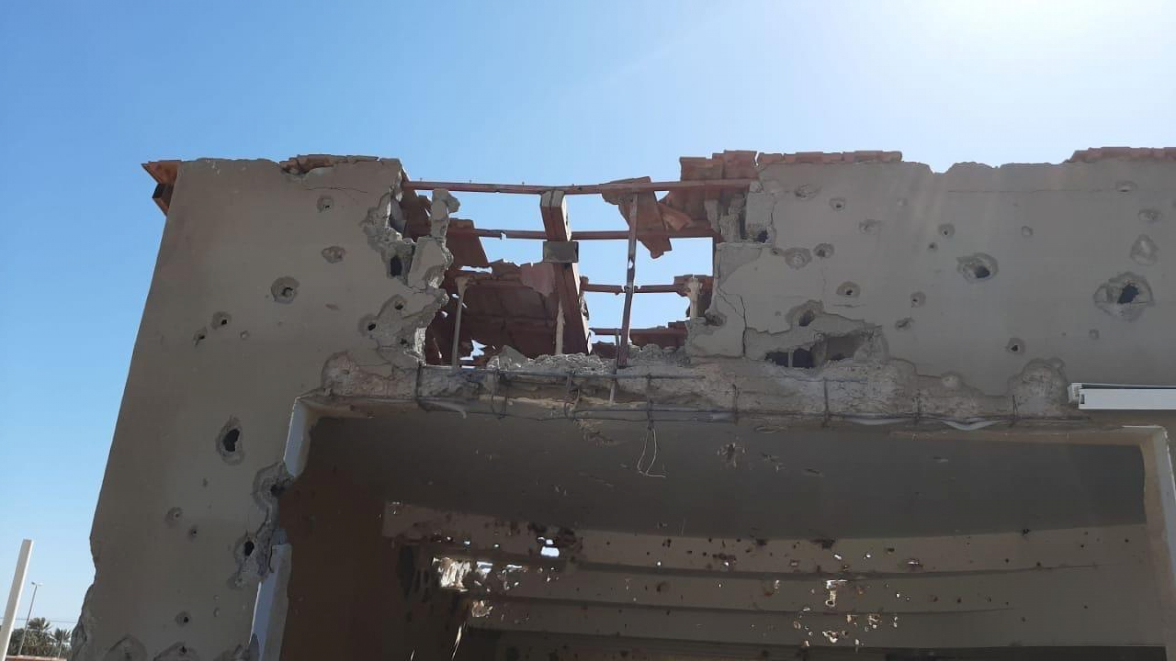 Saudi activists have shared an image of Abdul Rahim al-Hwaiti's bullet-ridden home. Saudi activists have shared an image of Abdul Rahim al-Hwaiti's bullet-ridden home.