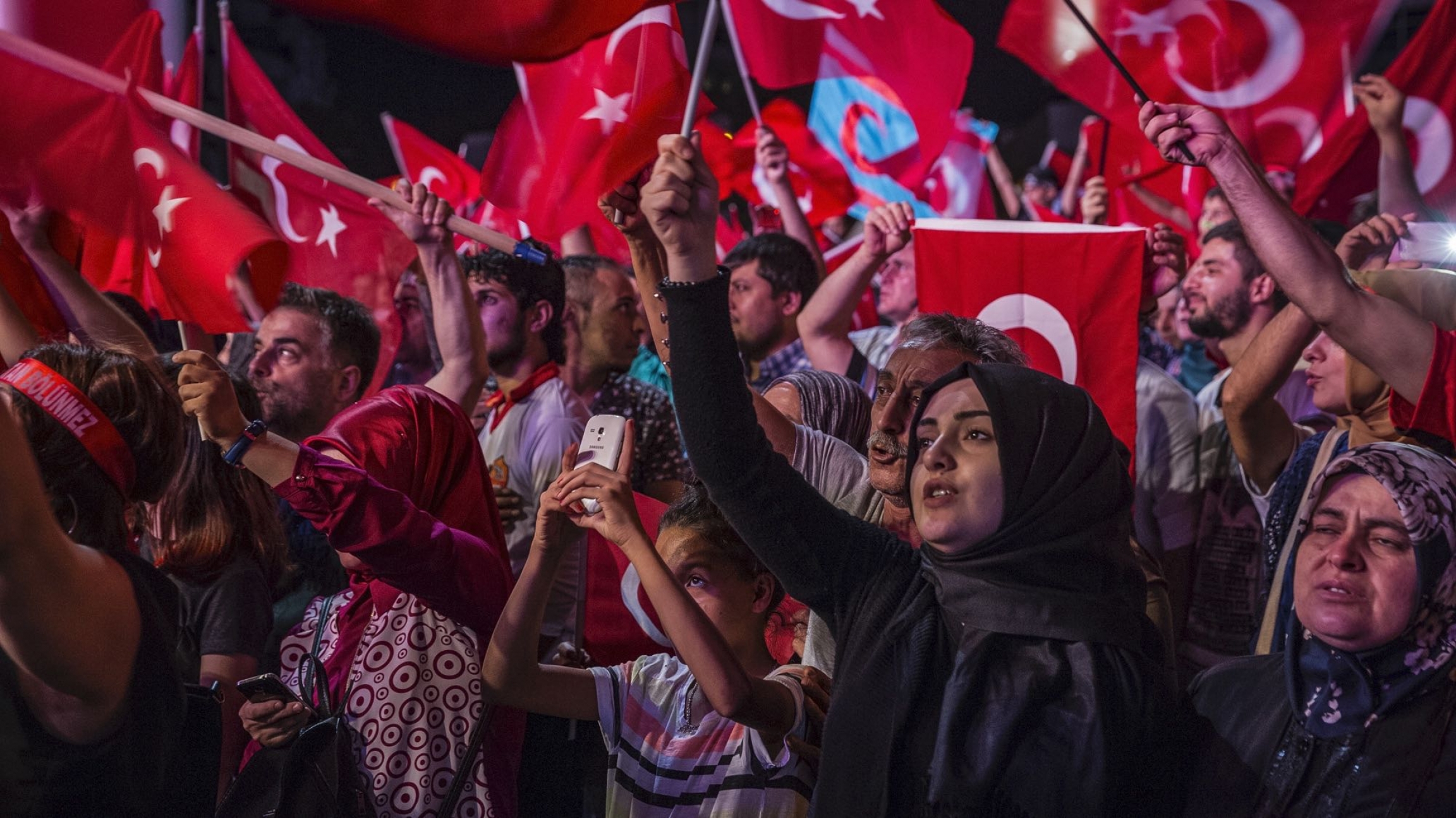 President Recep Tayyip Erdoğan's supporters rally in Istanbul in 2016 following the failed coup. President Recep Tayyip Erdoğan's supporters rally in Istanbul in 2016 following the failed coup.
