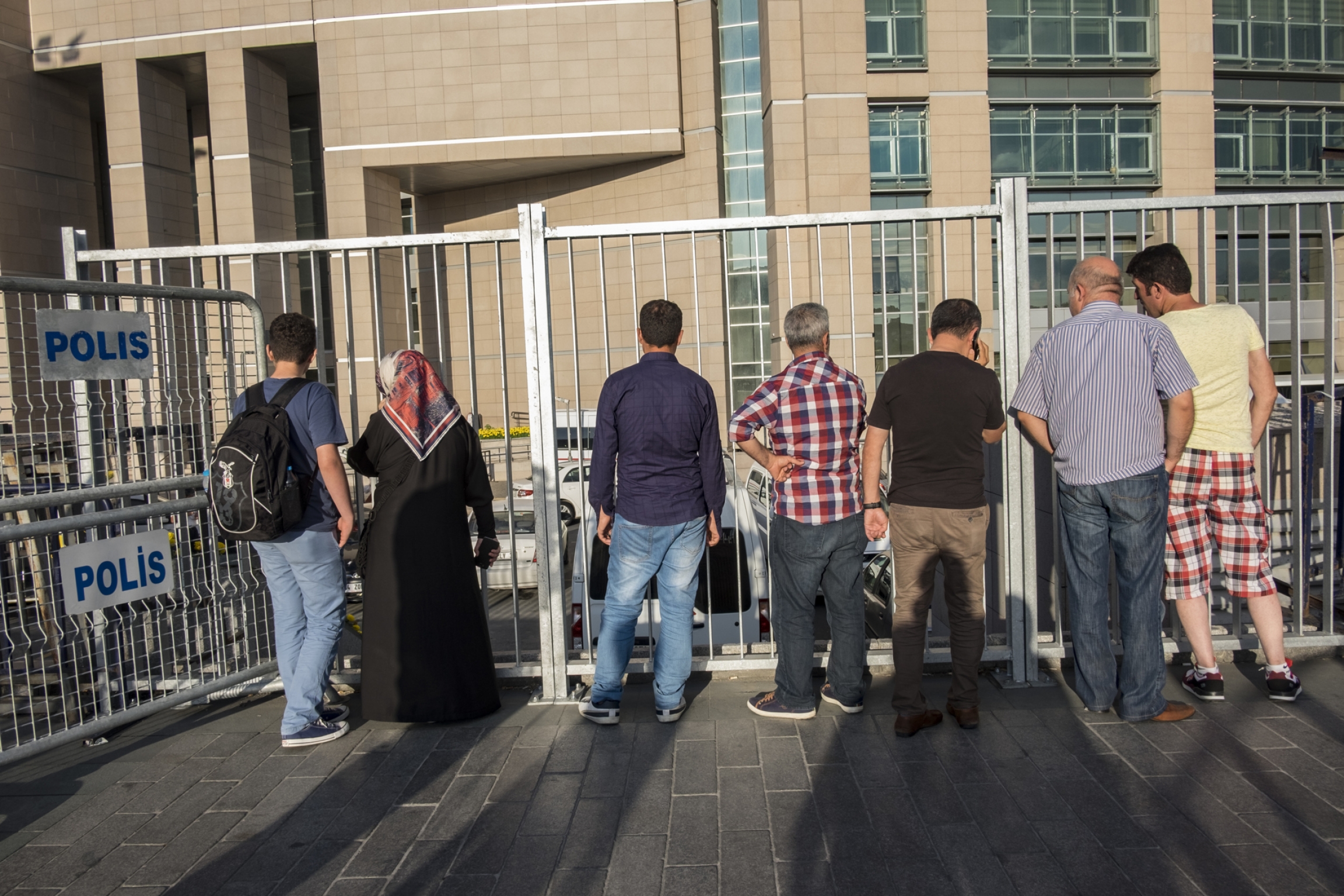 Family members try to get information about their arrested relatives in Istanbul after the failed coup in July 2016. 