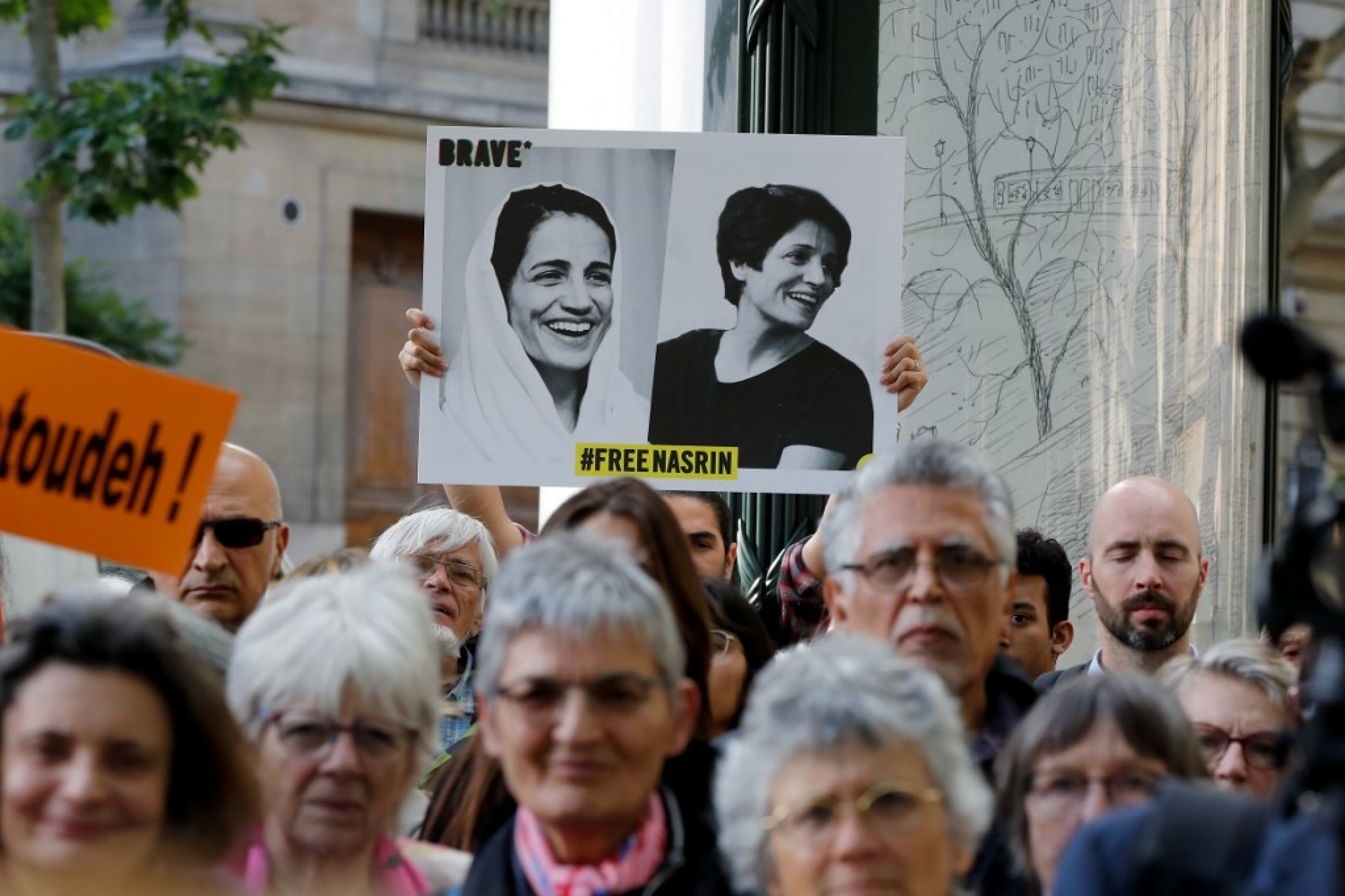 The people come together in support of Iranian human rights lawyer and activist Nasrin Sotoudeh, in a scene from the film, "Nasrin," directed by Jeff Kaufman and narrated by Oscar winner Olivia Colman. The people come together in support of Iranian human rights lawyer and activist Nasrin Sotoudeh, in a scene from the film, "Nasrin," directed by Jeff Kaufman and narrated by Oscar winner Olivia Colman.