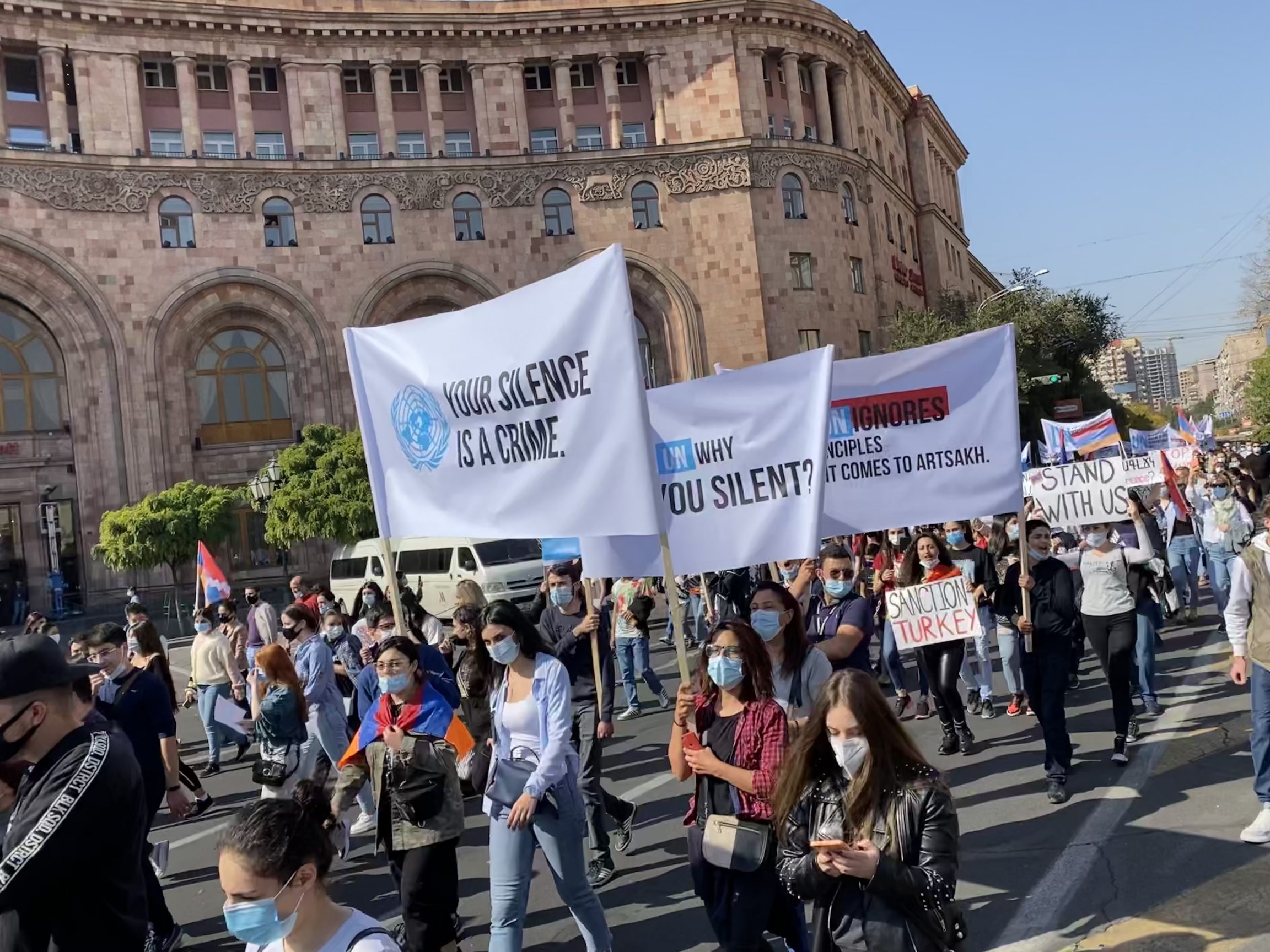 Armenians rally in capital Yerevan demanding action from the international community. Armenians rally in capital Yerevan demanding action from the international community.