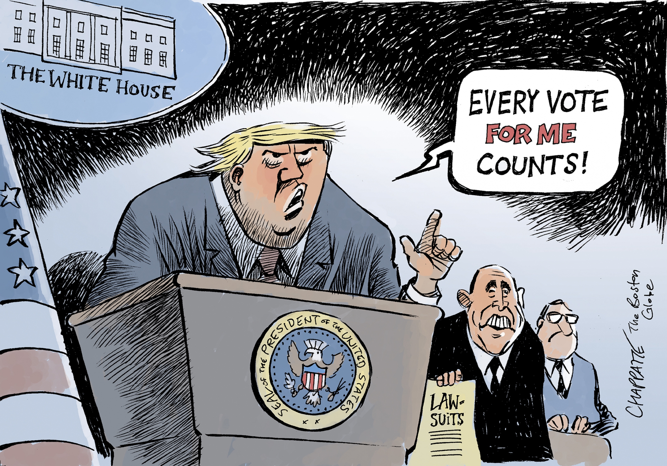 "Trump gets desperate," by Patrick Chappatte, Switzerland via caglecartoons.com "Trump gets desperate," by Patrick Chappatte, Switzerland via caglecartoons.com