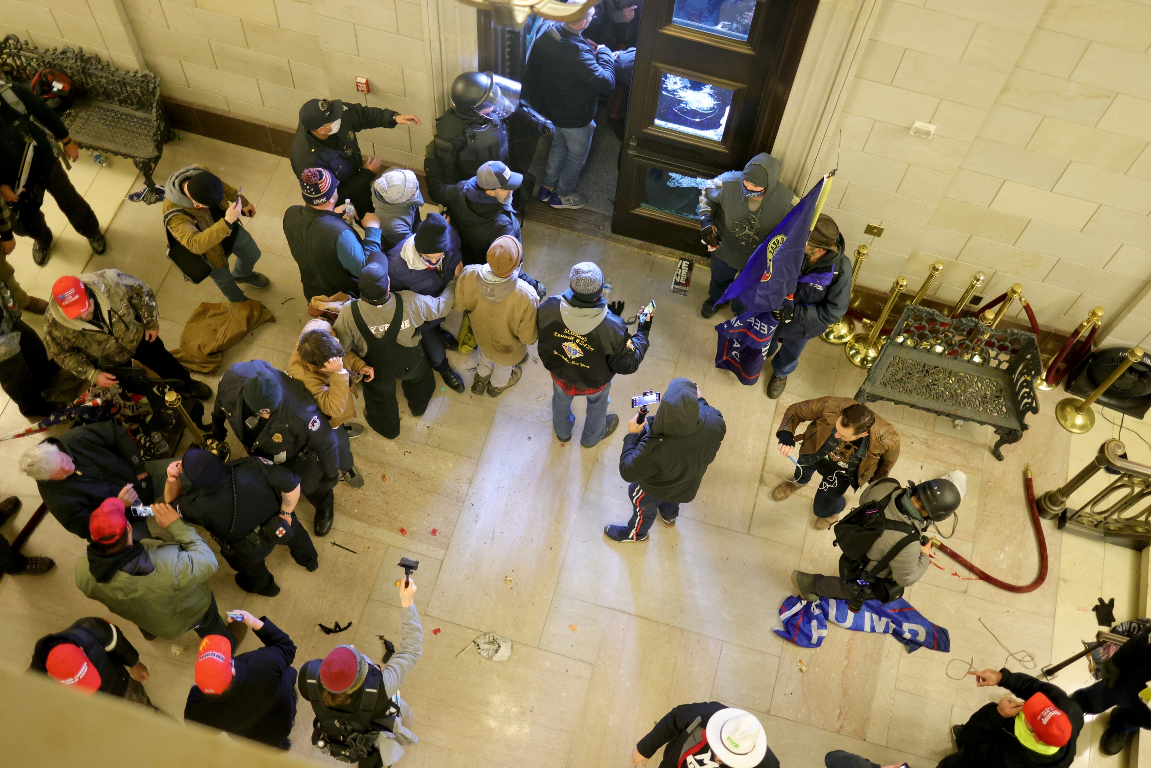 Protesters enter the US Capitol Building on Jan. 06, 2021, in Washington, DC. Protesters enter the US Capitol Building on Jan. 06, 2021, in Washington, DC.