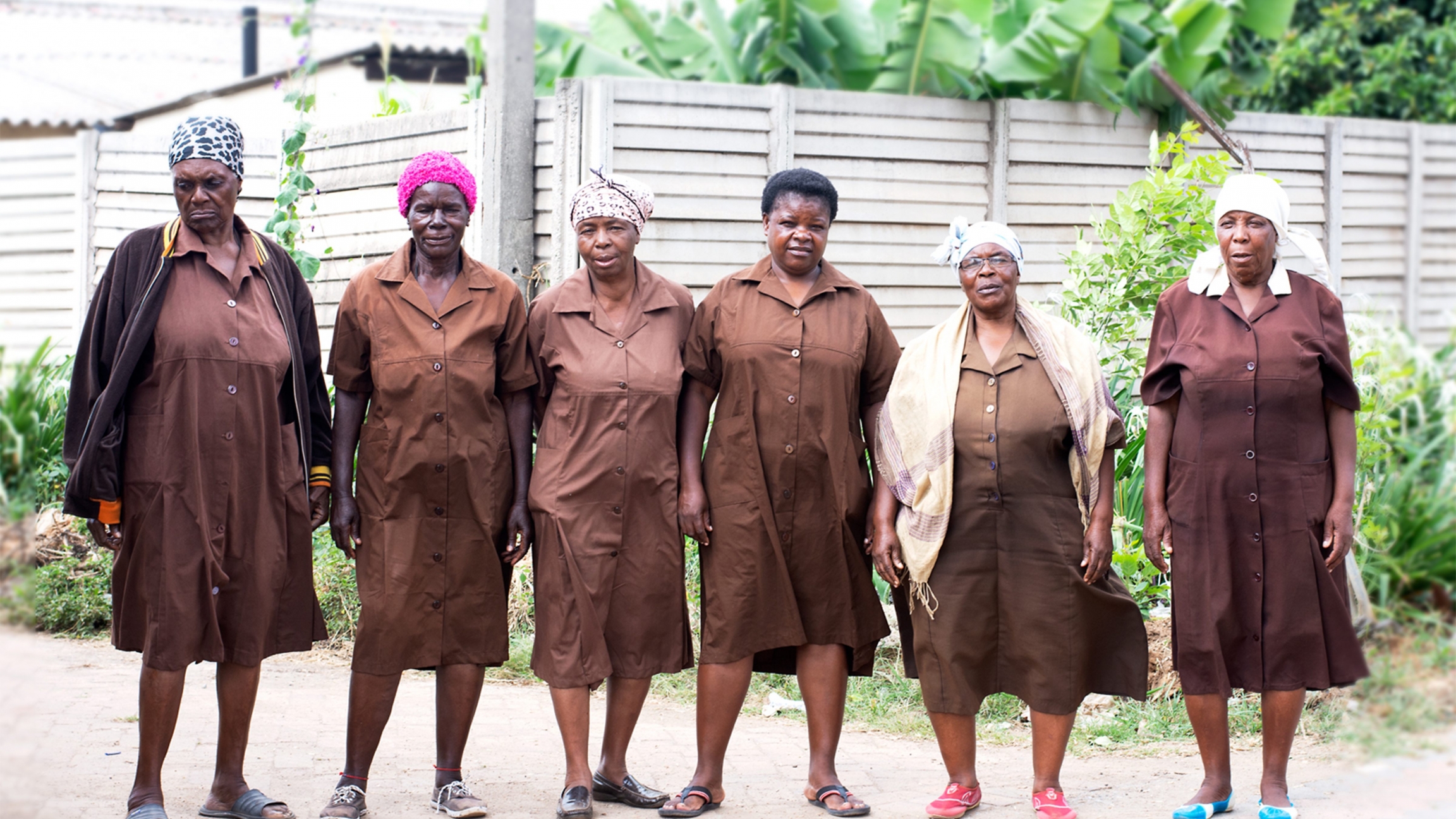 A photo of some of the Grandmothers trained by Friendship Bench who provide mental health advice at the Mbare Clinic in Harare Zimbabwe.