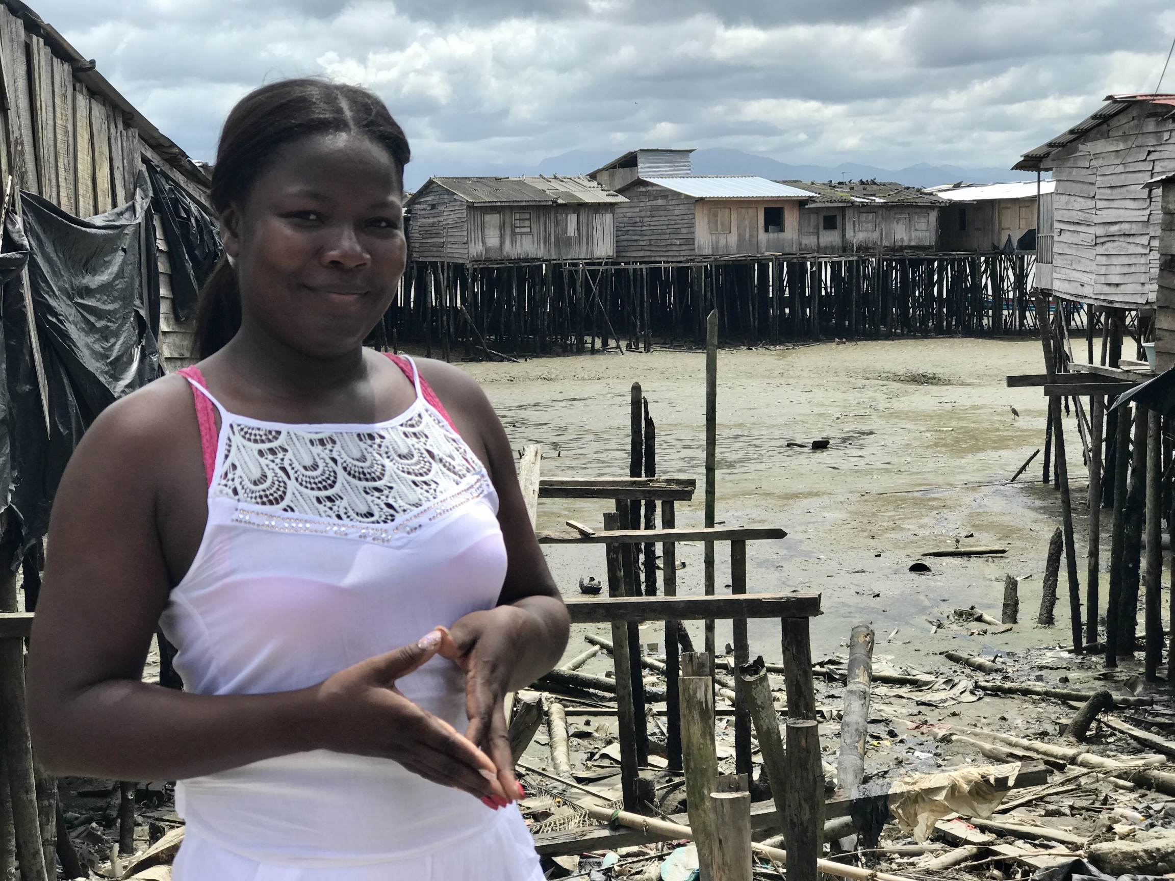 Nayiba Valencia Angulo stands near her house in Buenaventura. Nayiba Valencia Angulo stands near her house in Buenaventura.