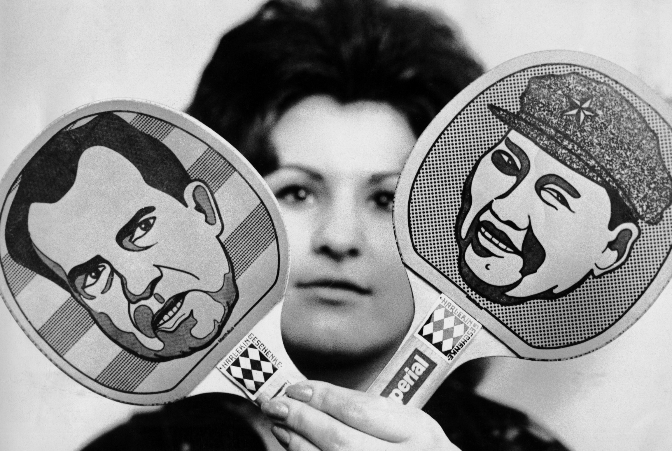 Likenesses of US President Richard Nixon and Chinese Chairman Mao Tse-tung, the principals in the forthcoming so-called “pingpong” diplomatic talks in Peking, grace table tennis bats turned out by an imaginative firm in Dortmund, Germany, Nov. 5, 1971. Pingpong paddles features faces of Richard Nixon and Chinese Chairman Mao Tse-tung