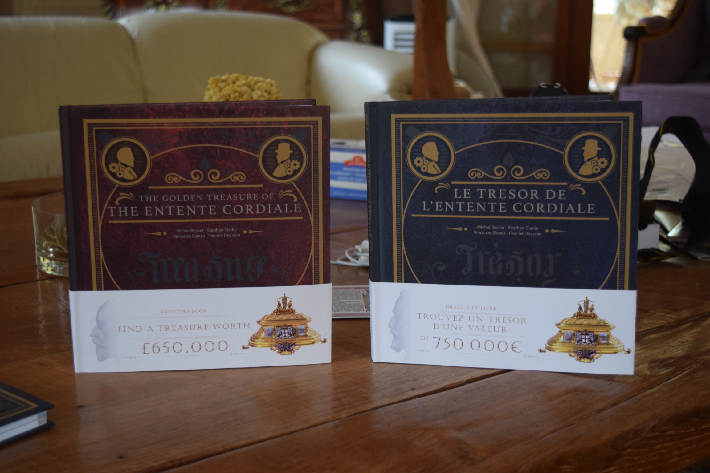 Two books about the "The Golden Treasure of the Entente Cordiale" needed to complete the treasure hunt. Two books about the "The Golden Treasure of the Entente Cordiale" needed to complete the treasure hunt.