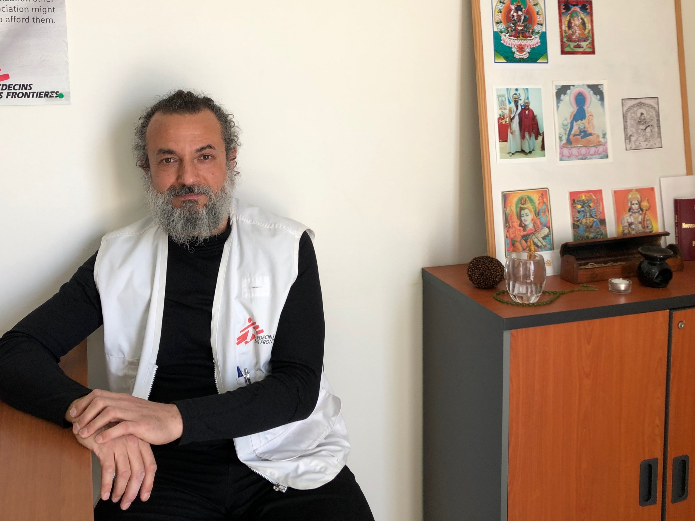 Grigoris Kavarnos oversees mental health programs for Doctors Without Borders on Lesbos. Grigoris Kavarnos oversees mental health programs for Doctors Without Borders on Lesbos.