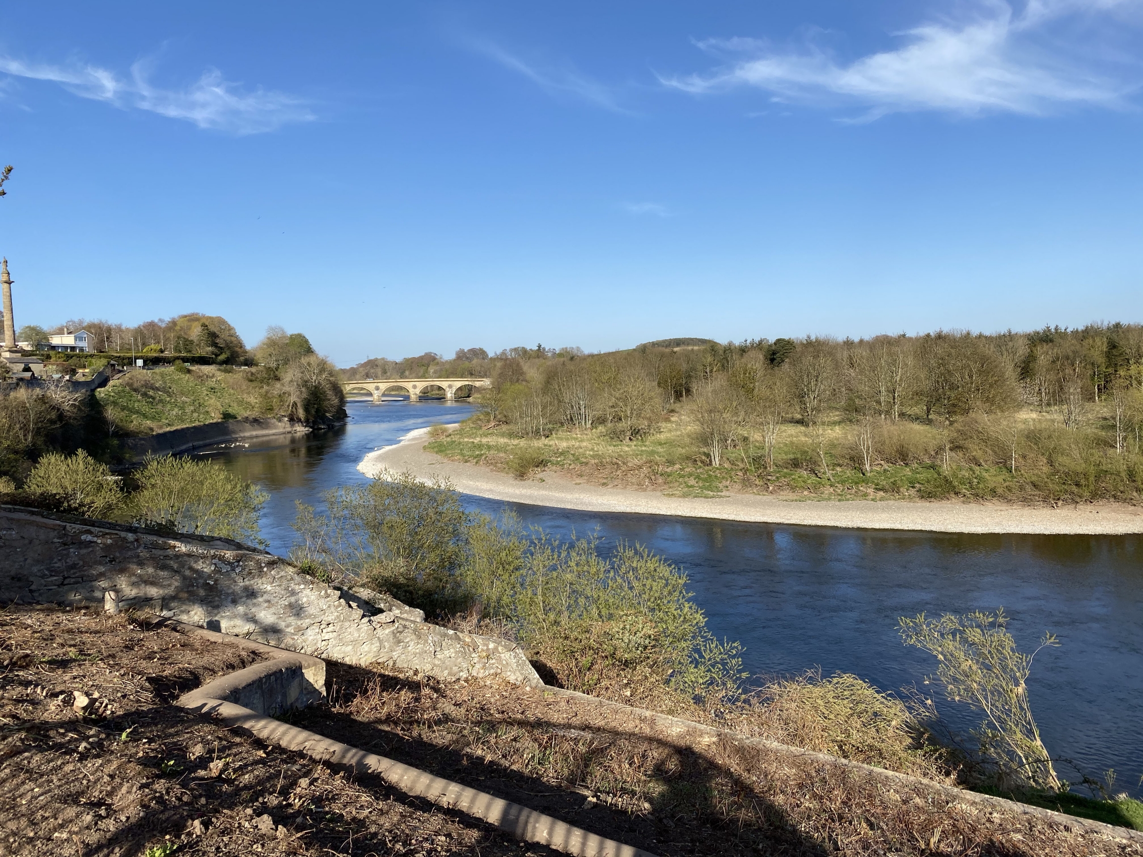 The bridge passing over the River Tweed, demarcating the border between England and Scotlan The bridge passing over the River Tweed, demarcating the border between England and Scotland.