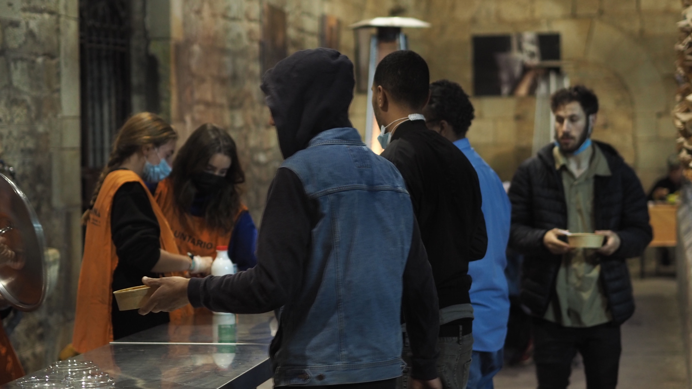 About 60 men show up each night for the traditional iftar meal during Ramadan being hosted by the Santa Anna Church in Barcelona's Old City. About 60 men show up each night for the traditional iftar meal during Ramadan being hosted by the Santa Anna Church in Barcelona's Old City.