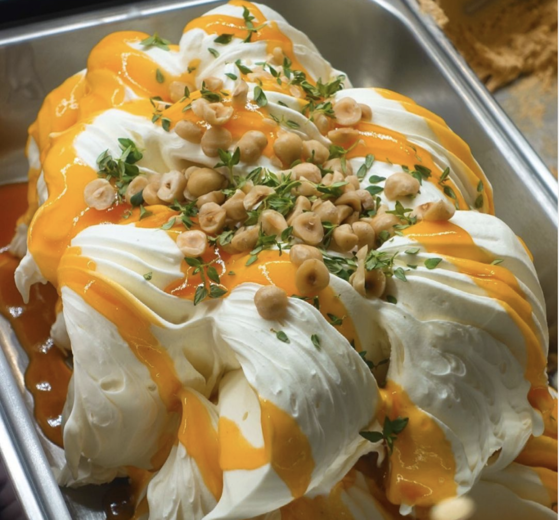 China experiments with ice cream flavors Ice cream with orange glaze stripes
