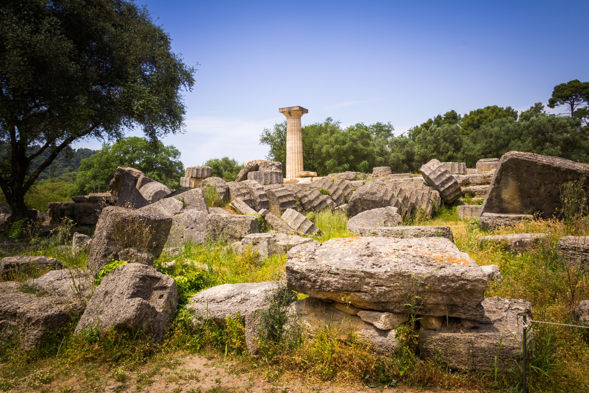 The remains of the Ancient Temple of Zeus at Olympia. The remains of the Ancient Temple of Zeus at Olympia.