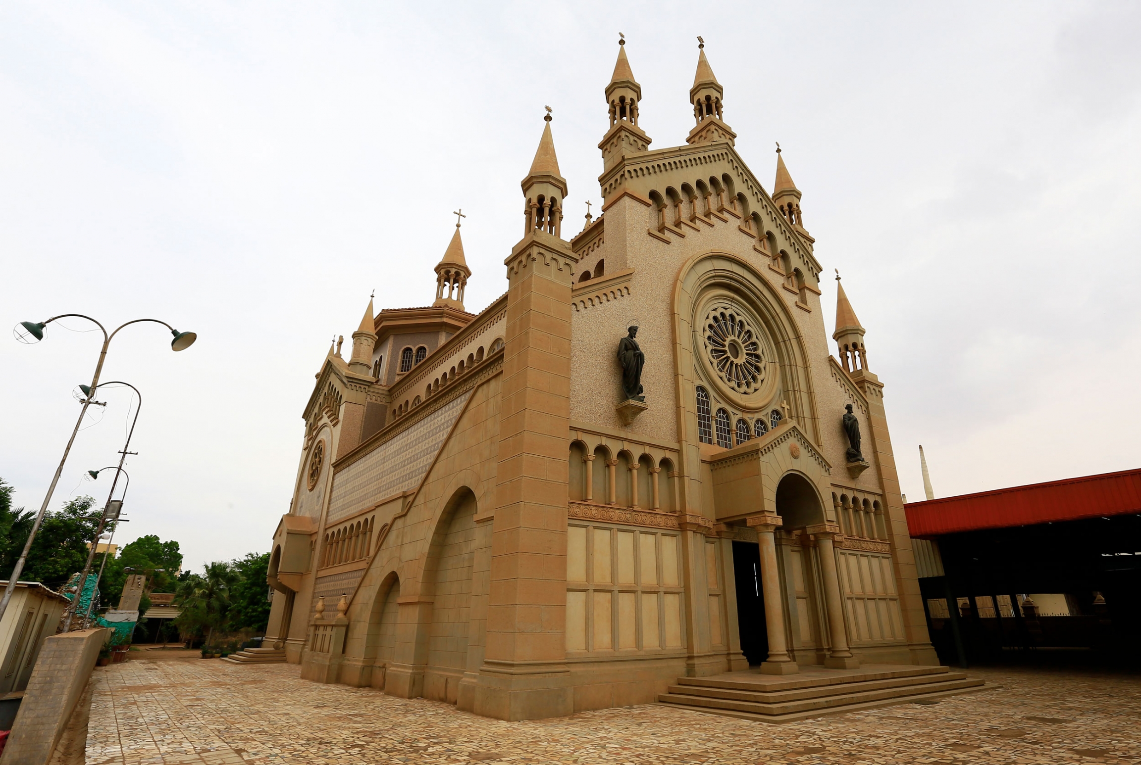 St. Matthew’s Catholic Cathedral in Khartoum, Sudan. St. Matthew’s Catholic Cathedral in Khartoum, Sudan, is shown with tan-colored facade