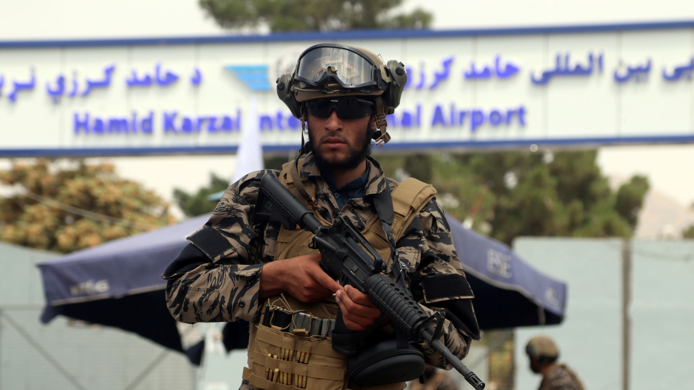 Taliban special force fighters stand guard outside the Hamid Karzai International Airport after the US military's withdrawal, in Kabul, Afghanistan, Tuesday, Aug. 31, 2021. Taliban special force fighters stand guard outside the Hamid Karzai International Airport after the US military's withdrawal, in Kabul, Afghanistan, Tuesday, Aug. 31, 2021.
