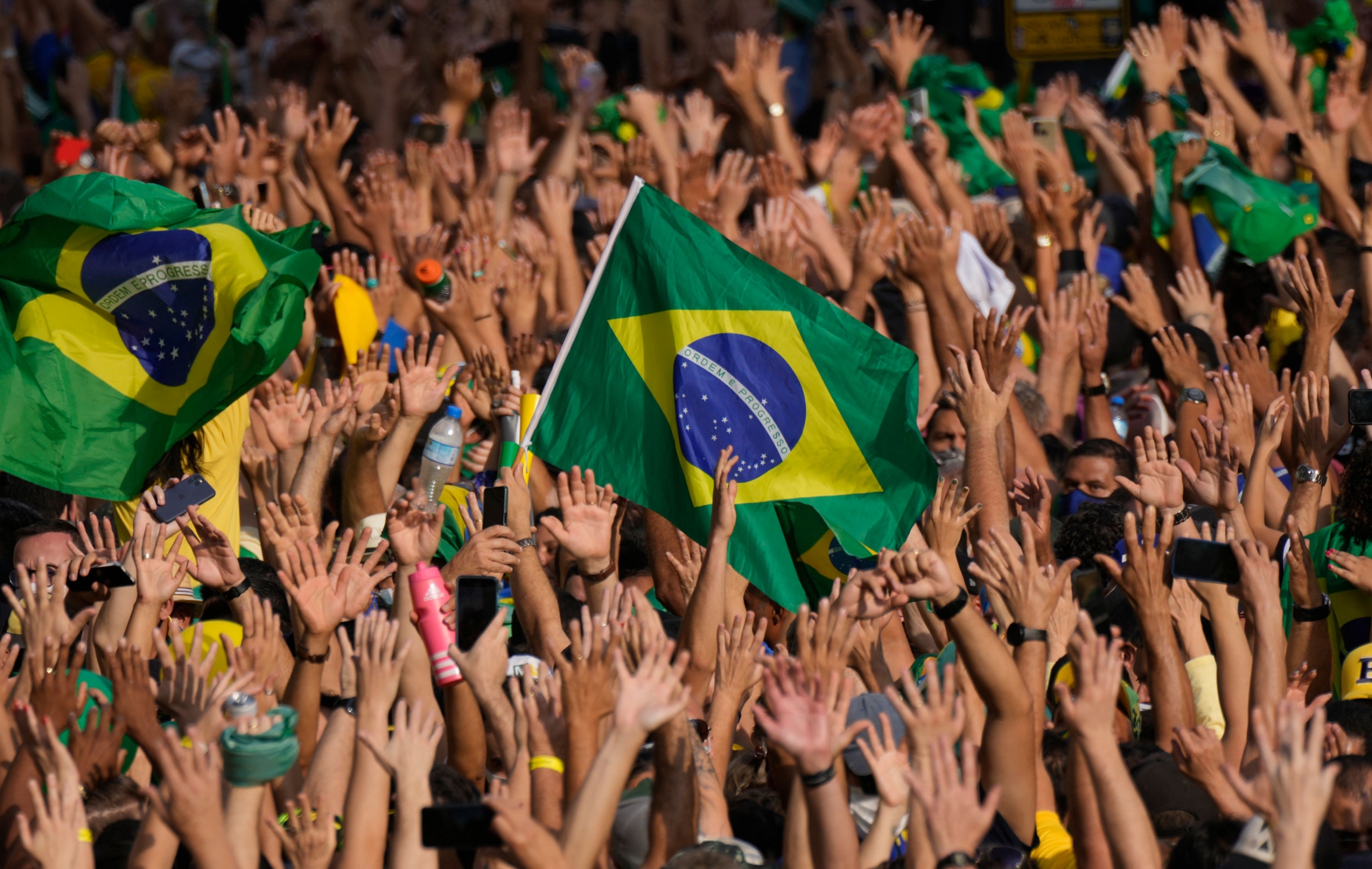 Supporters of Brazilian President Jair Bolsonaro gather at Paulista Avenue on Independence Day in Sao Paulo, Brazil, Tuesday, Sept. 7, 2021. Supporters of Brazilian President Jair Bolsonaro gather at Paulista Avenue on Independence Day in Sao Paulo, Brazil, Tuesday, Sept. 7, 2021.