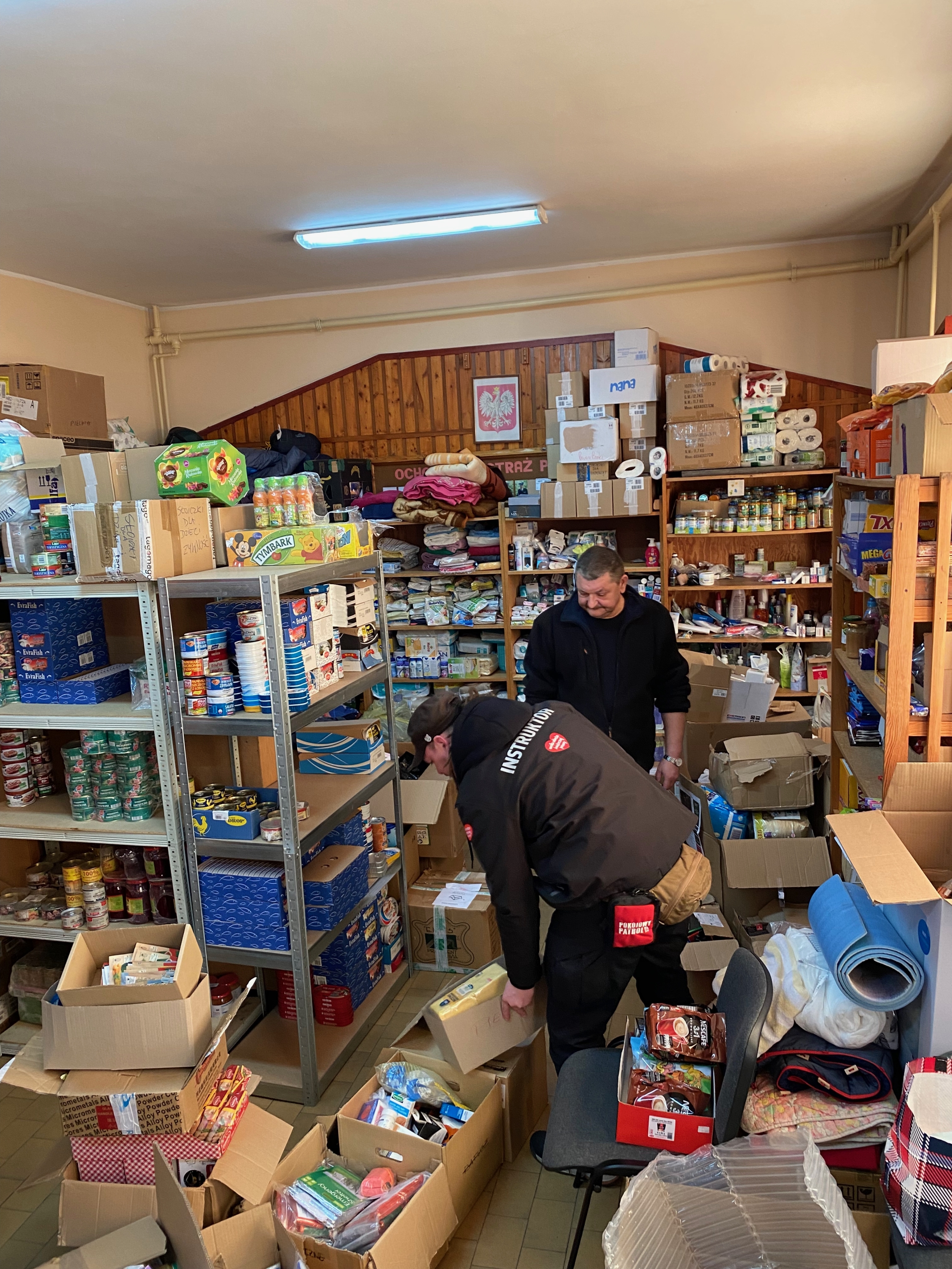 A fire station run by volunteer firefighters in Michalowo, Poland, has become a distribution point for donations that activists deliver to migrants in the forest. A fire station run by volunteer firefighters in Michalowo, Poland, has become a distribution point for donations that activists deliver to migrants in the forest.