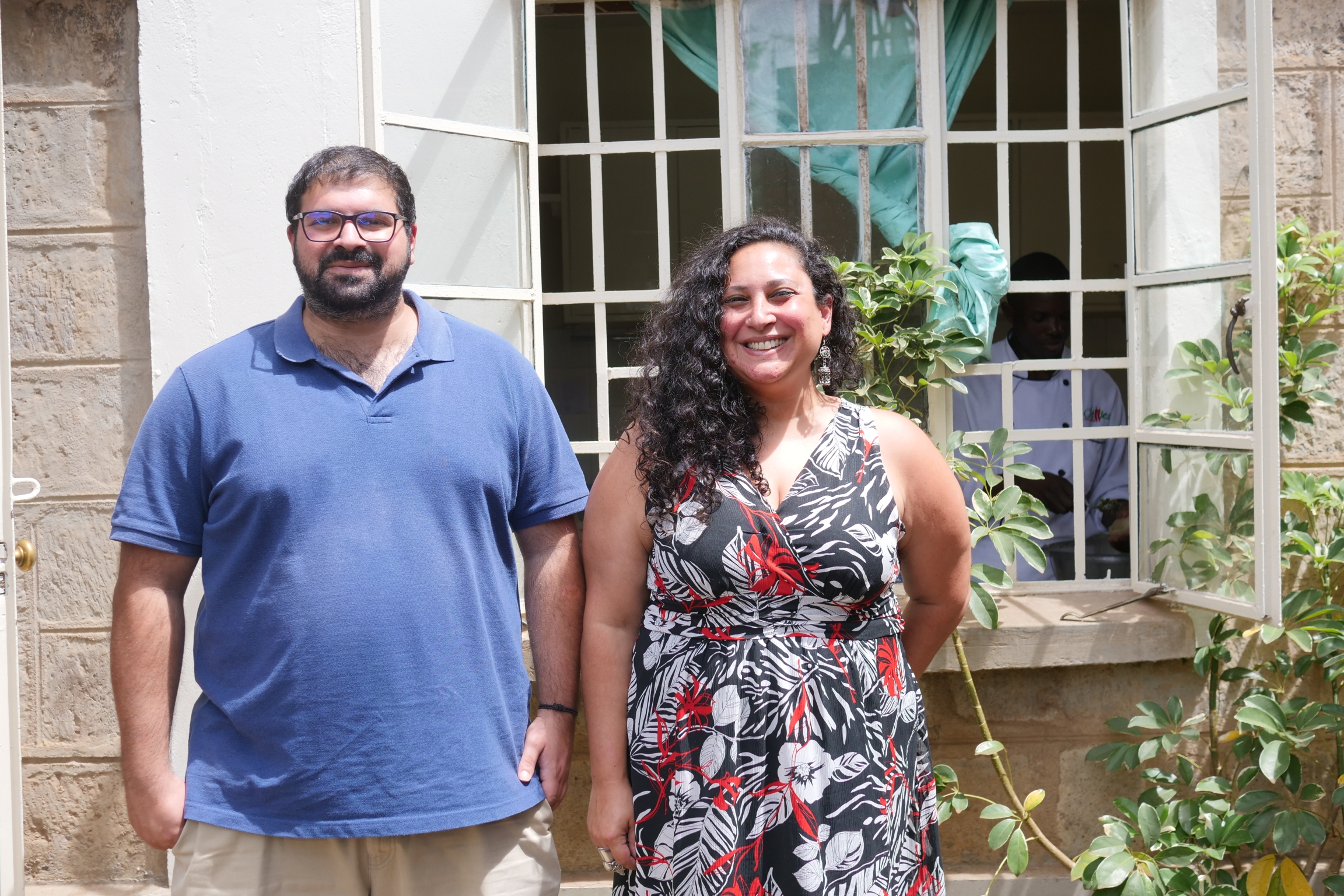 Aleya Kassam and her brother, Irfan Kassam, outside of their family business, Wau Eats, Nairobi, Kenya Aleya Kassam and her brother, Irfan Kassam, outside of their family business, Wau Eats, Nairobi, Kenya