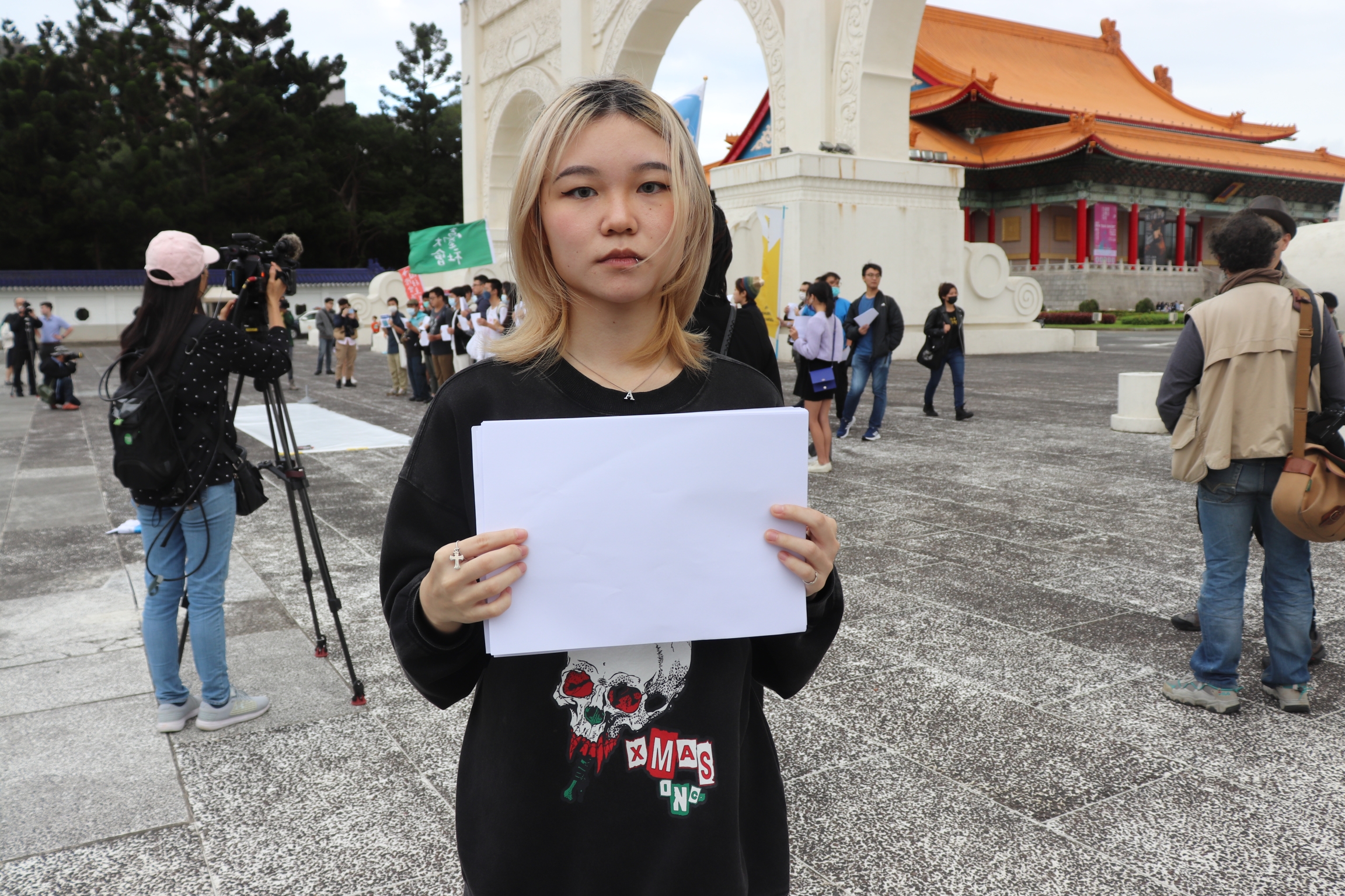 woman with paper