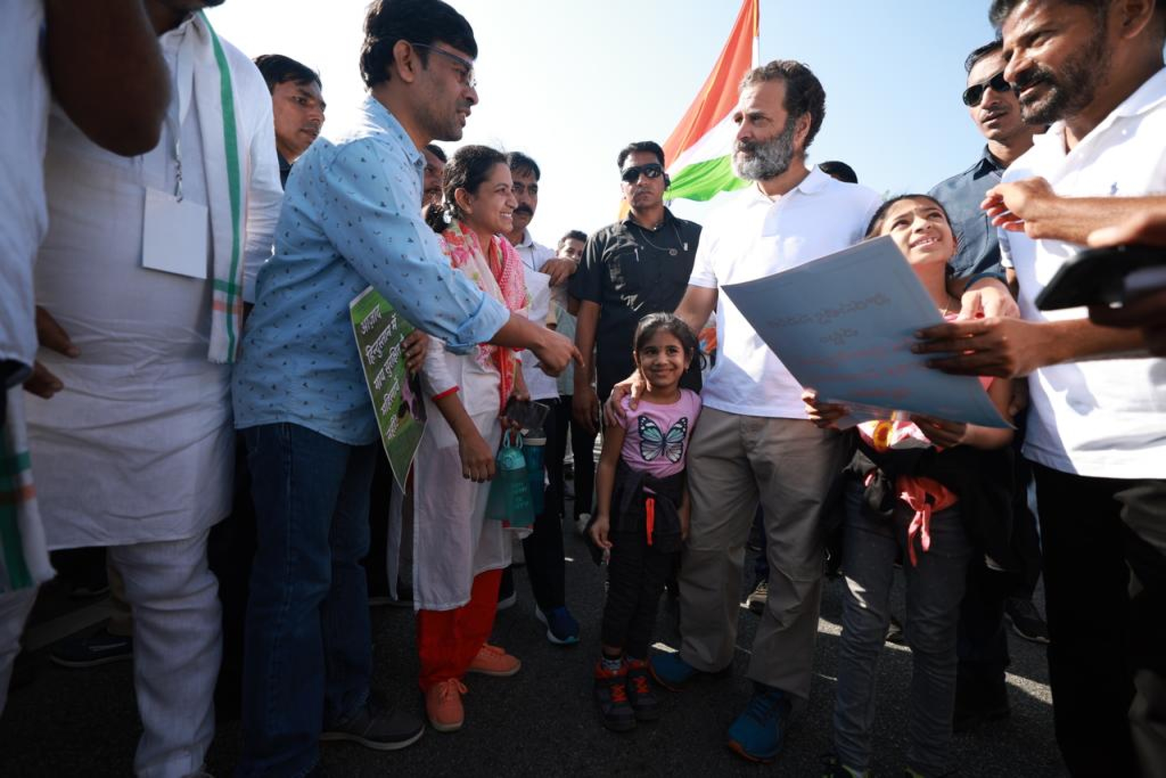 family in the march