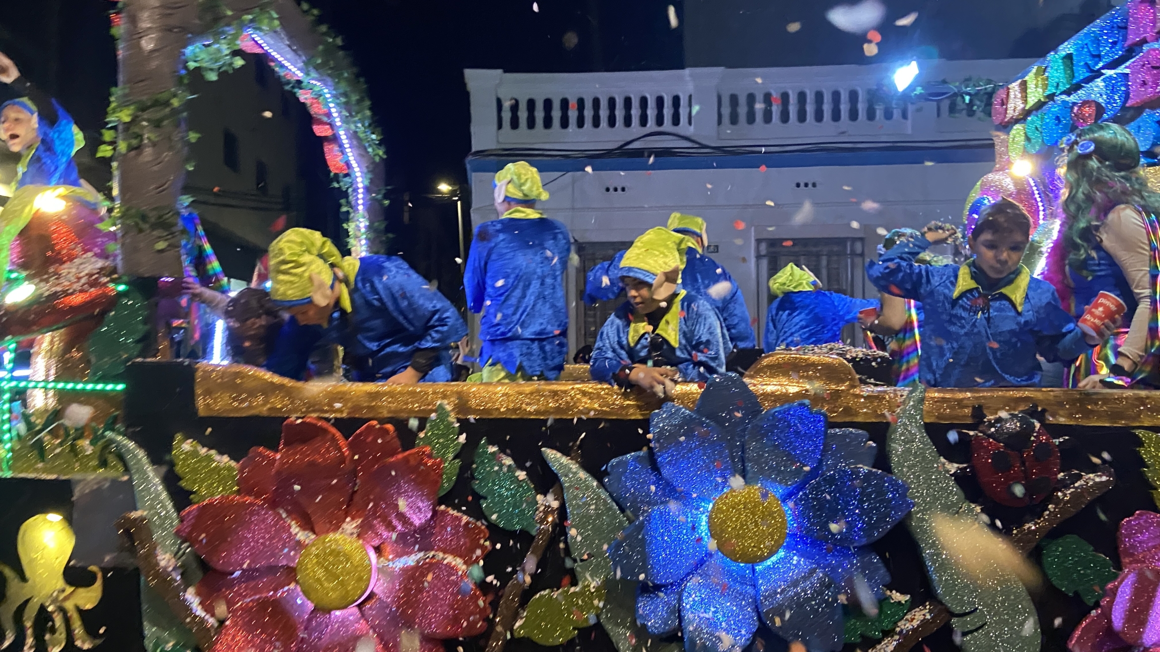 kids on a float